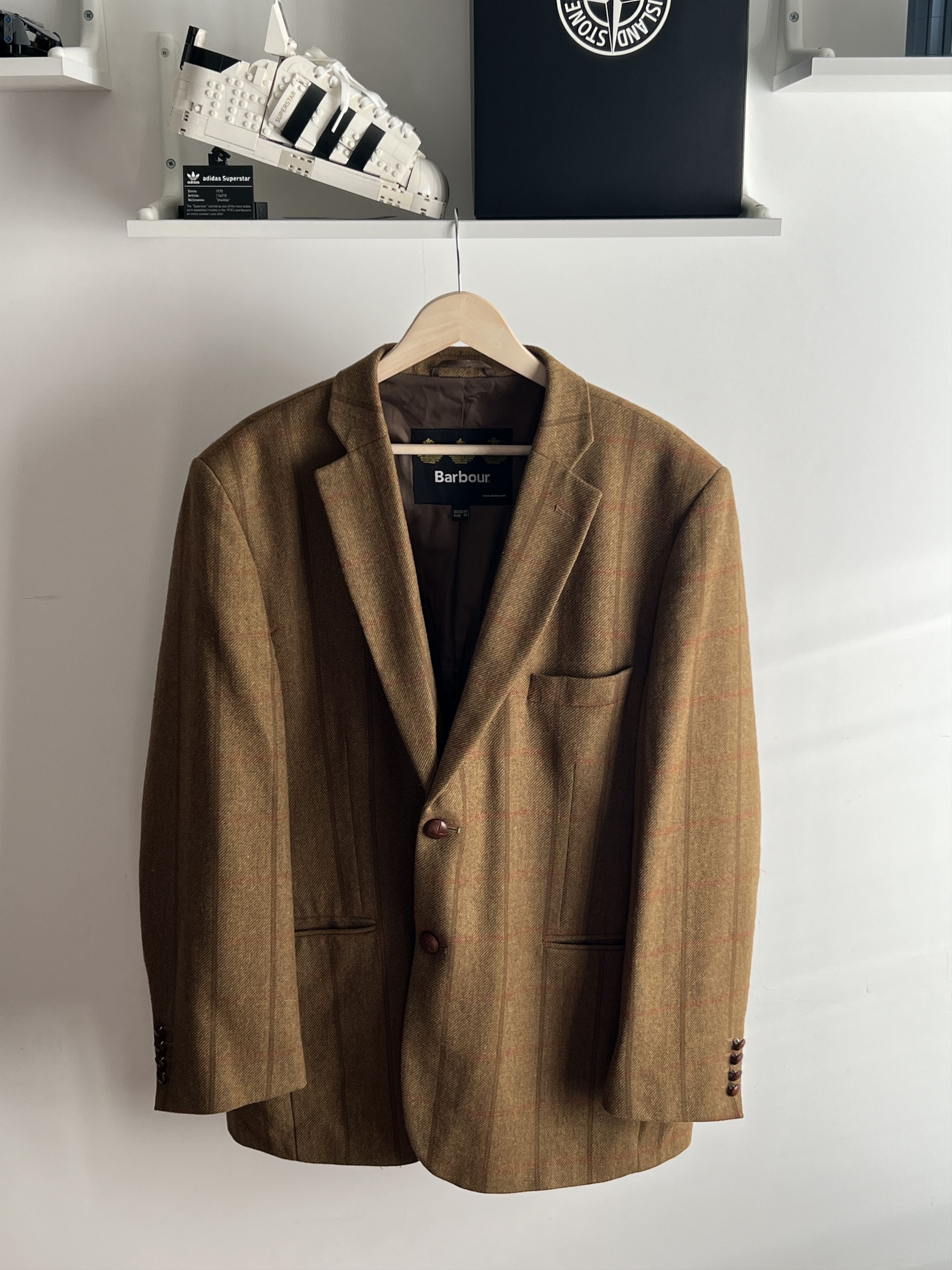Barbour Vintage Barbour Tweed Wool Blazer Classic British Heritage Size 48R - 1 Thumbnail