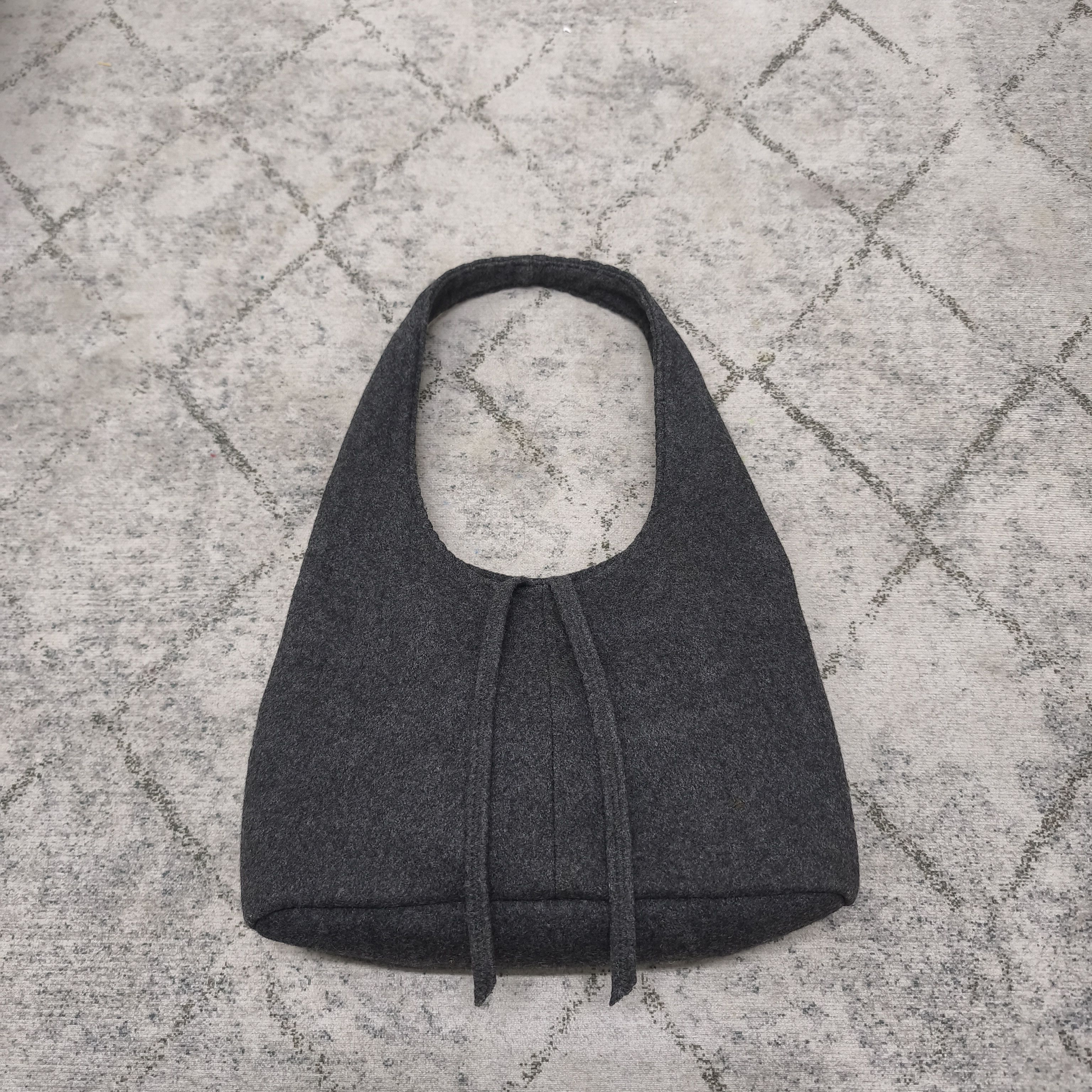 Miu Miu 90s Archive Miu Miu Grey Wool Vintage Mini Hobo Bag