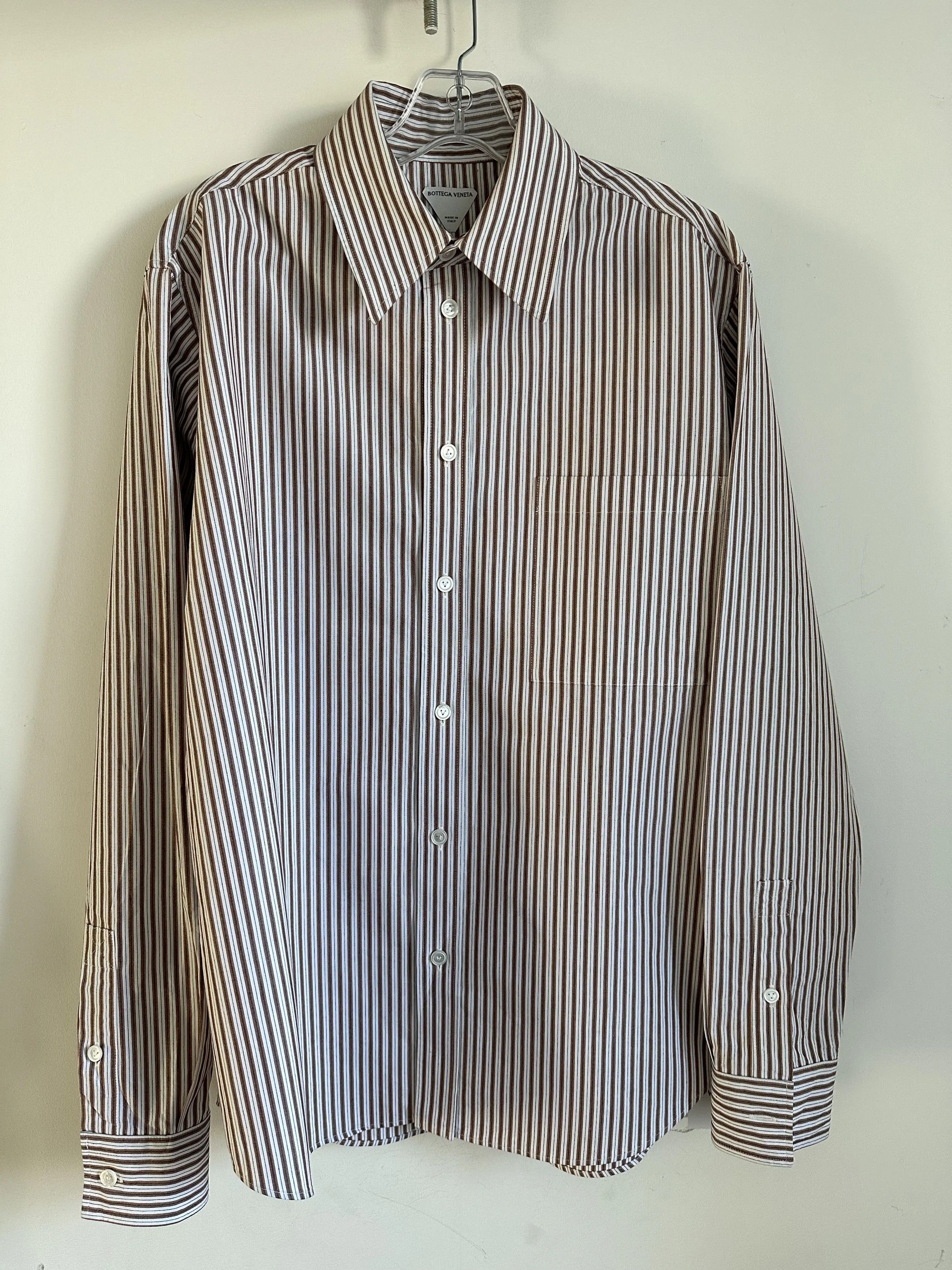 Bottega Veneta o1w1db10525 Graphic Compact Cotton Shirt in Multicolor Size US M / EU 48-50 / 2 - 1 Thumbnail