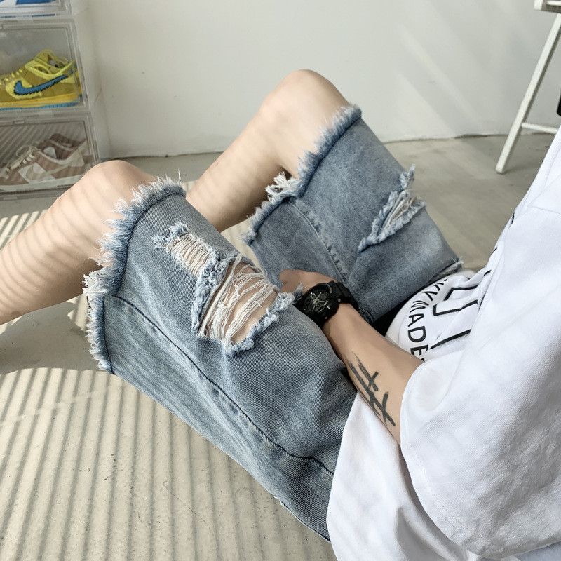 Japanese Brand Men's retro ripped and frayed denim shorts Size US 32 / EU 48 - 3 Thumbnail