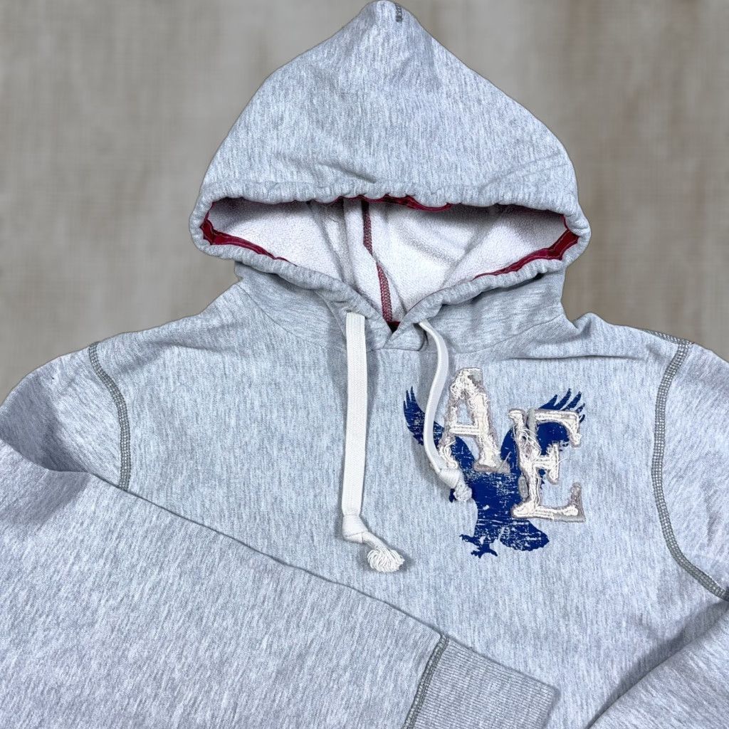American Eagle Outfitters Vintage American Eagle Outfitters Hoodie Men L Gray Sweatshirt 2000s Heather Bird Logo Embroidered Hooded Graphic Print Size US L / EU 52-54 / 3 - 1 Thumbnail