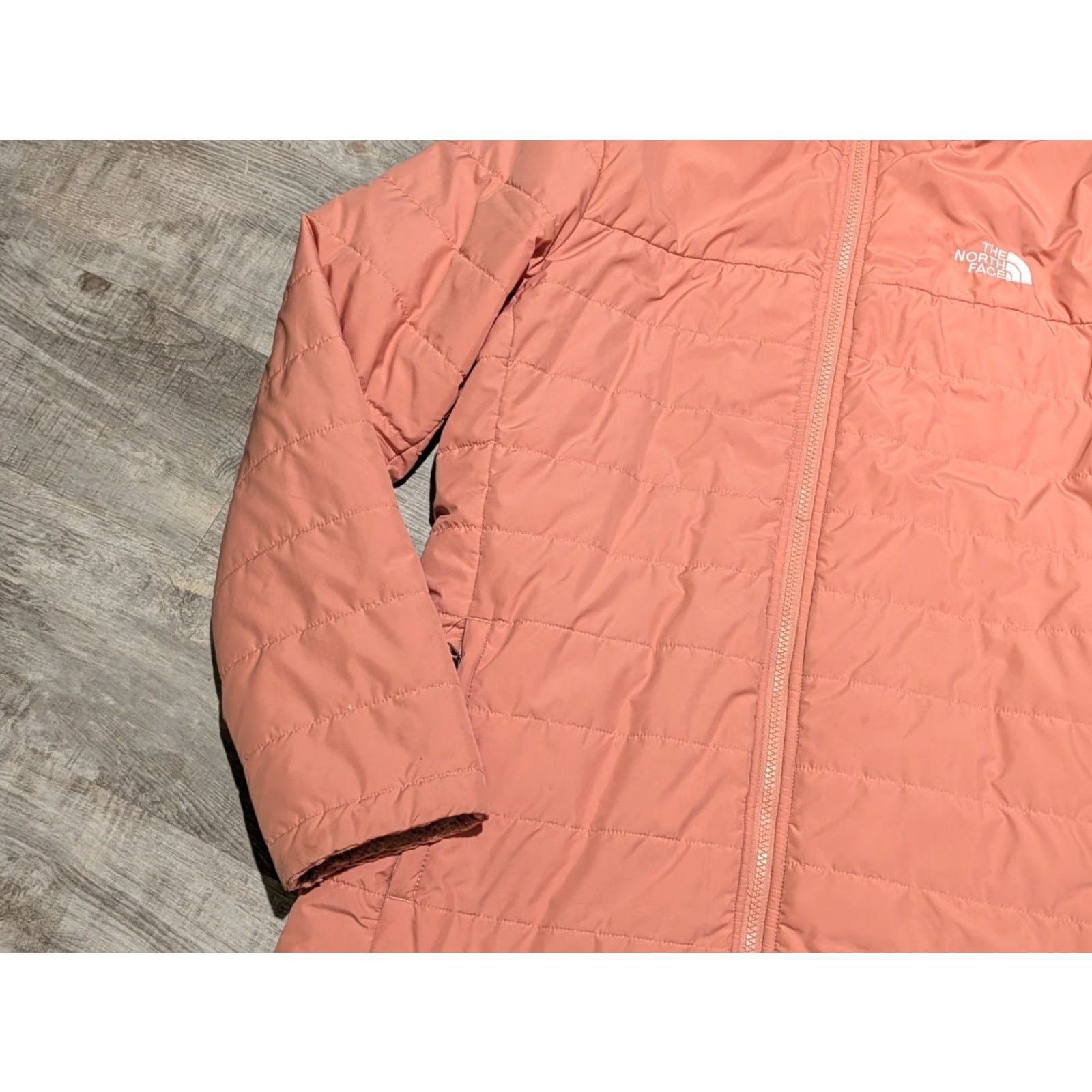 The North Face The North Face Jacket Womens Large Pink Mossbud Reversible Hooded Fleece Parka Size L / US 10 / IT 46 - 6 Thumbnail