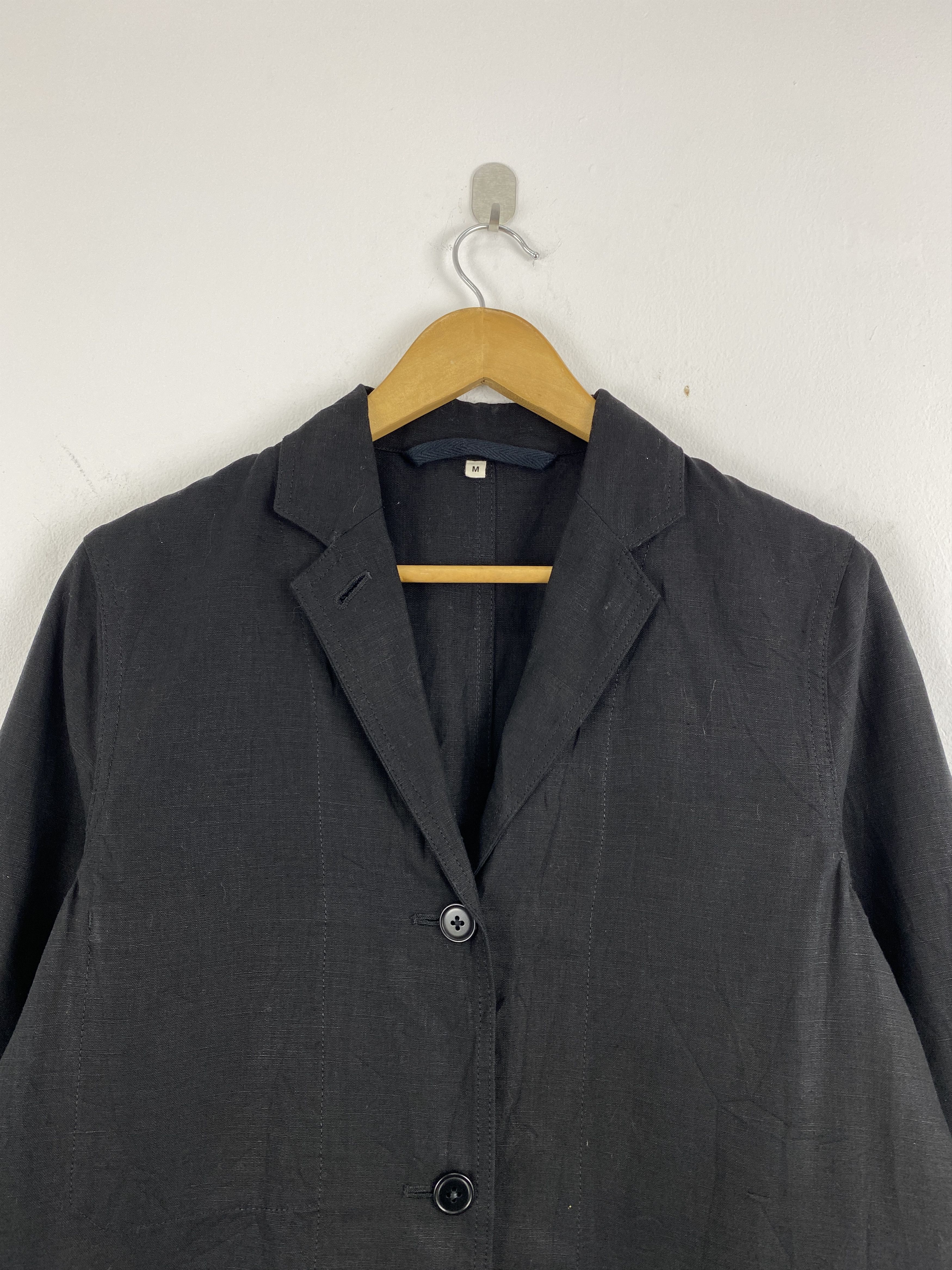 Japanese Brand Vintage Japanese Brand Button Ups Long Jacket Black JA0119 Size US M / EU 48-50 / 2 - 2 Thumbnail