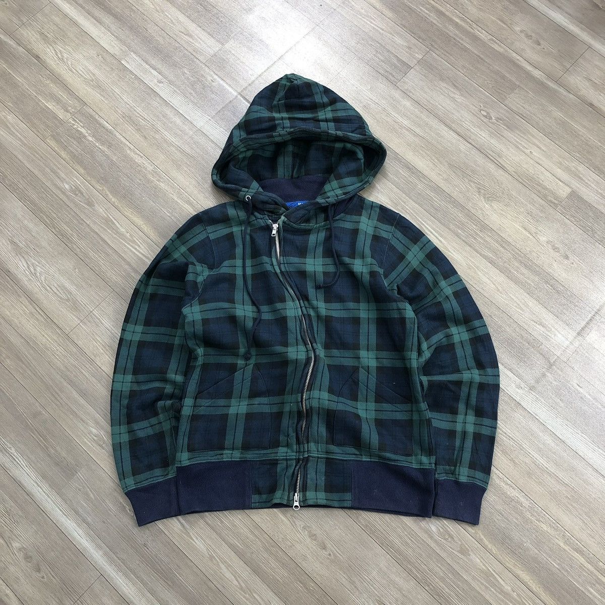 2000s Beams Asymmetric Lgb Ifsixwasnine Plaid Goa Zip Hoodie