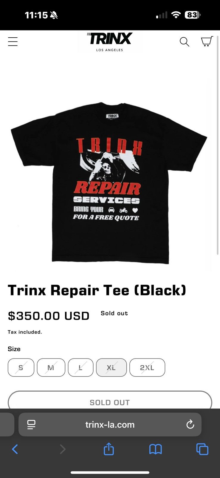 Other Trinx LA Repair Service T Shirt - Size XL - Retail $350 Size US XL / EU 56 / 4 - 1 Thumbnail