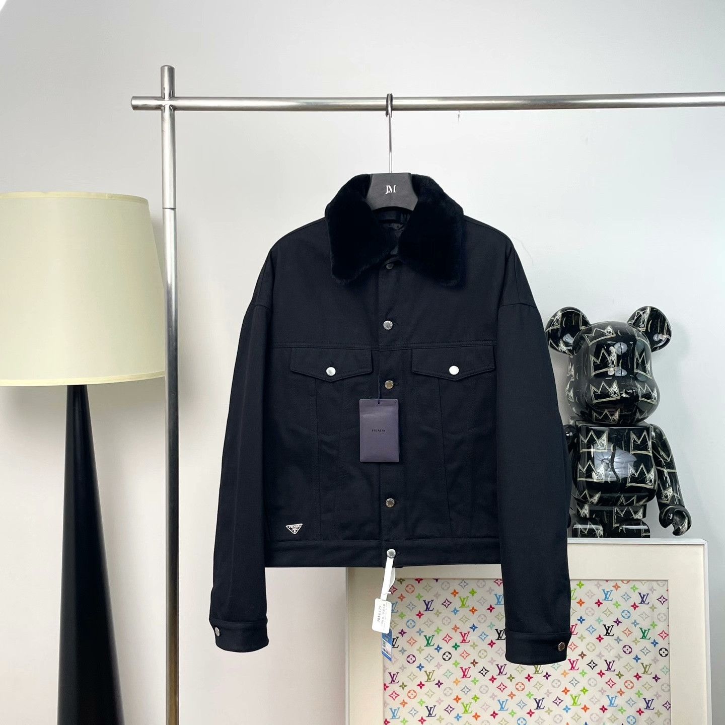 Prada Prada Sport 2003 Challenge SGV499 Black Bomber Jacket XL
