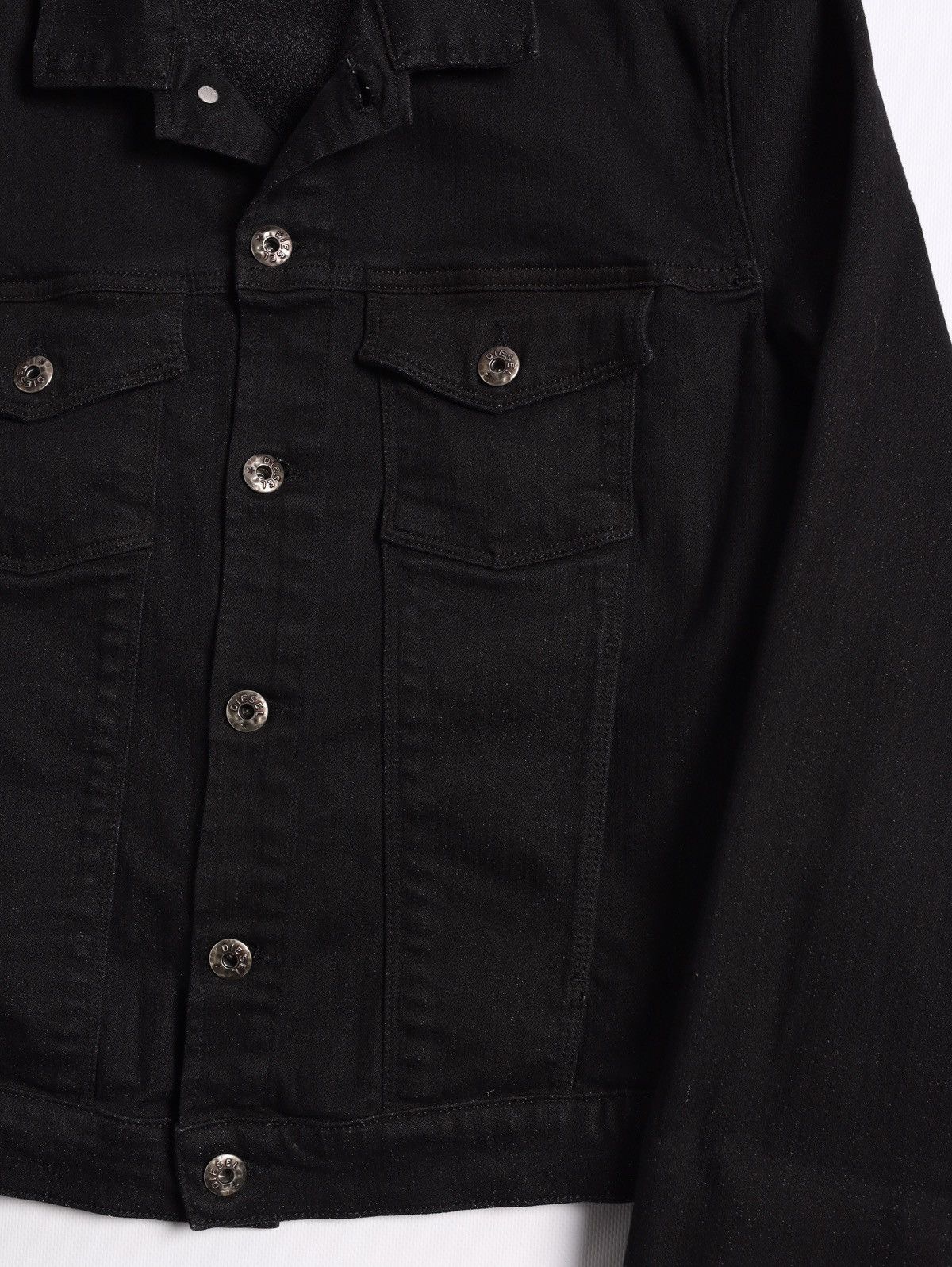 Diesel Diesel Denim Jeans Jacket Crop Black Size XL / US 12-14 / IT 48-50 - 3 Thumbnail
