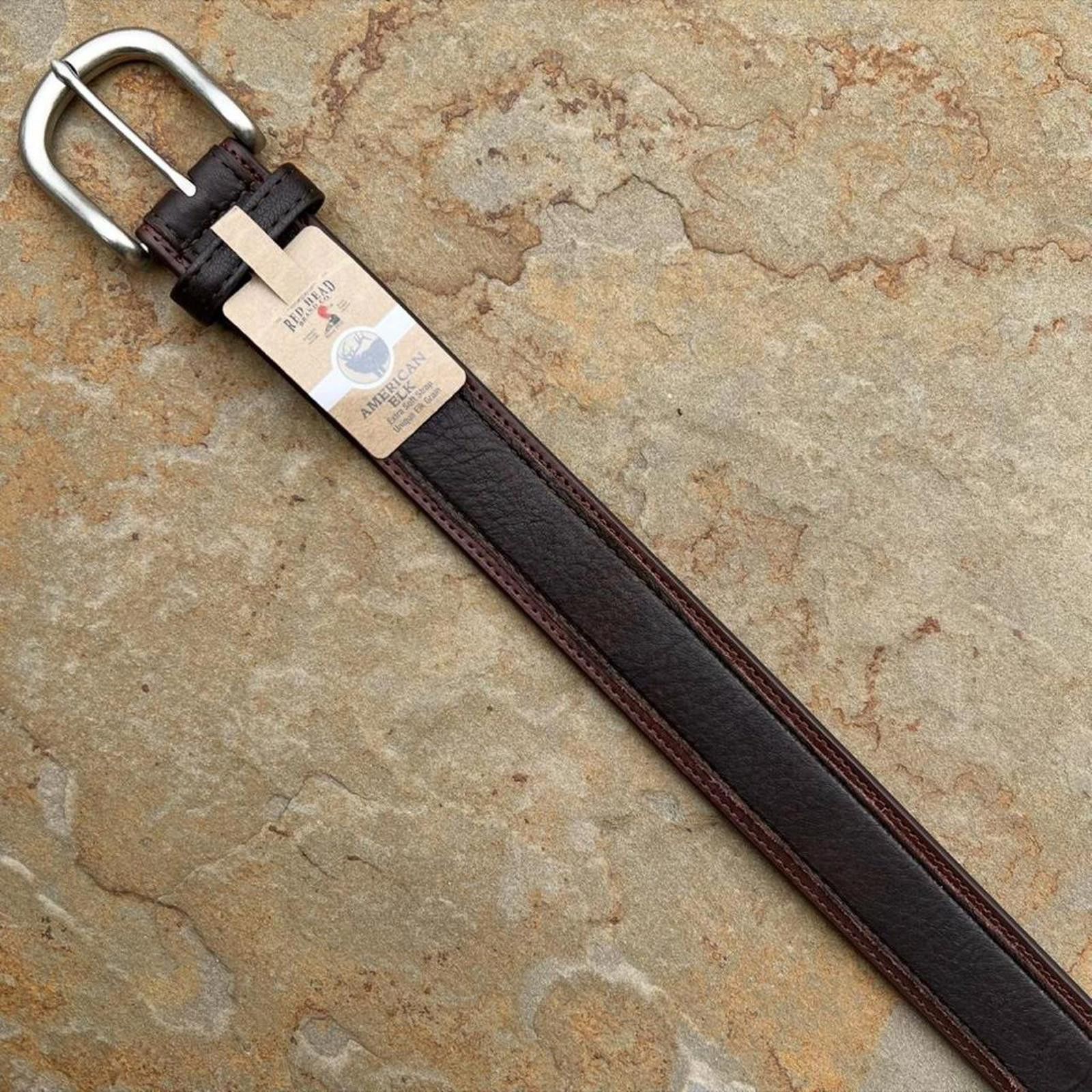 Other NWT Two Tone Dark Brown Soft Elk Leather Belt Size ONE SIZE - 3 Thumbnail
