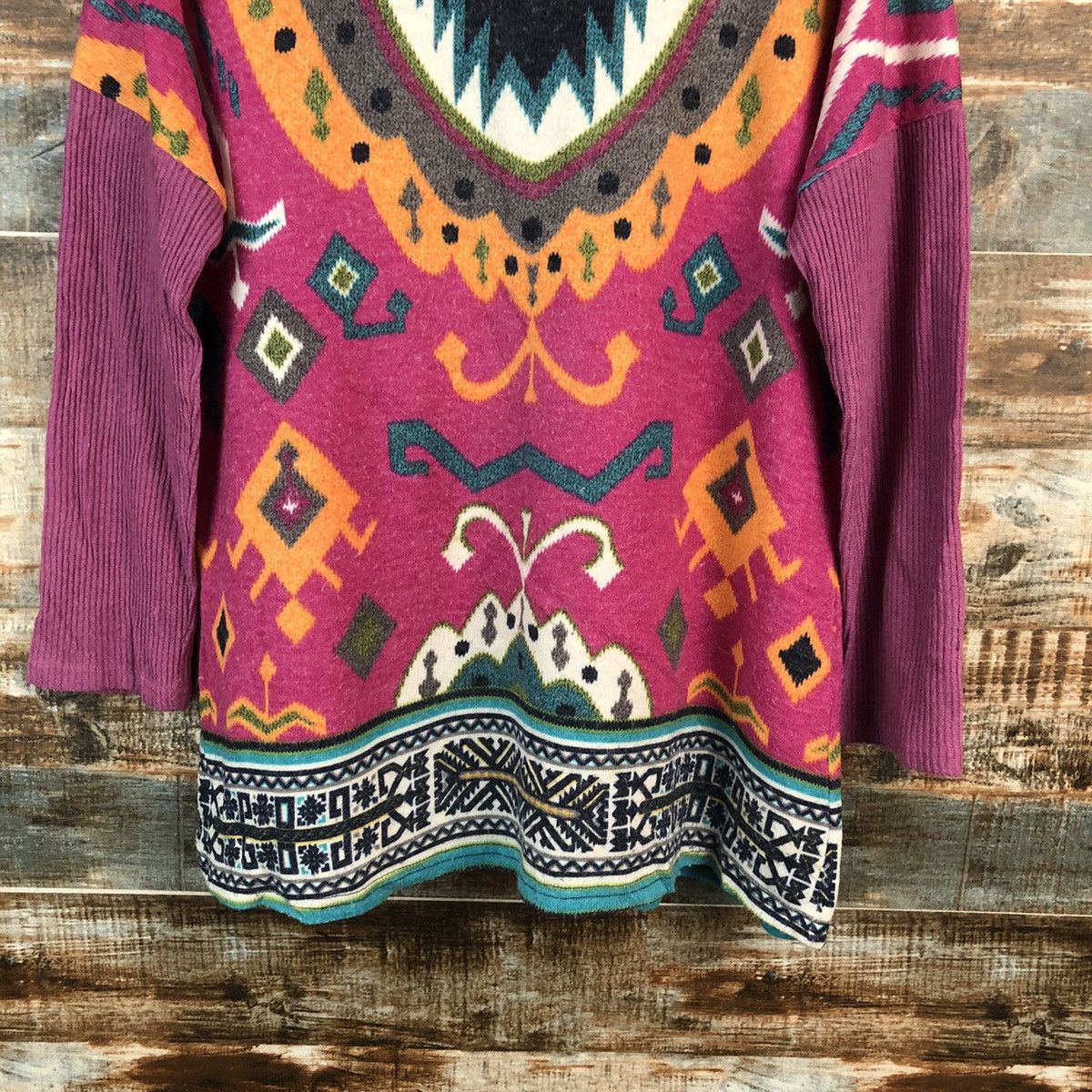 Homespun Knitwear × Japanese Brand Benevolent Pink art Knitwear #A2498 Size XL / US 12-14 / IT 48-50 - 6 Thumbnail