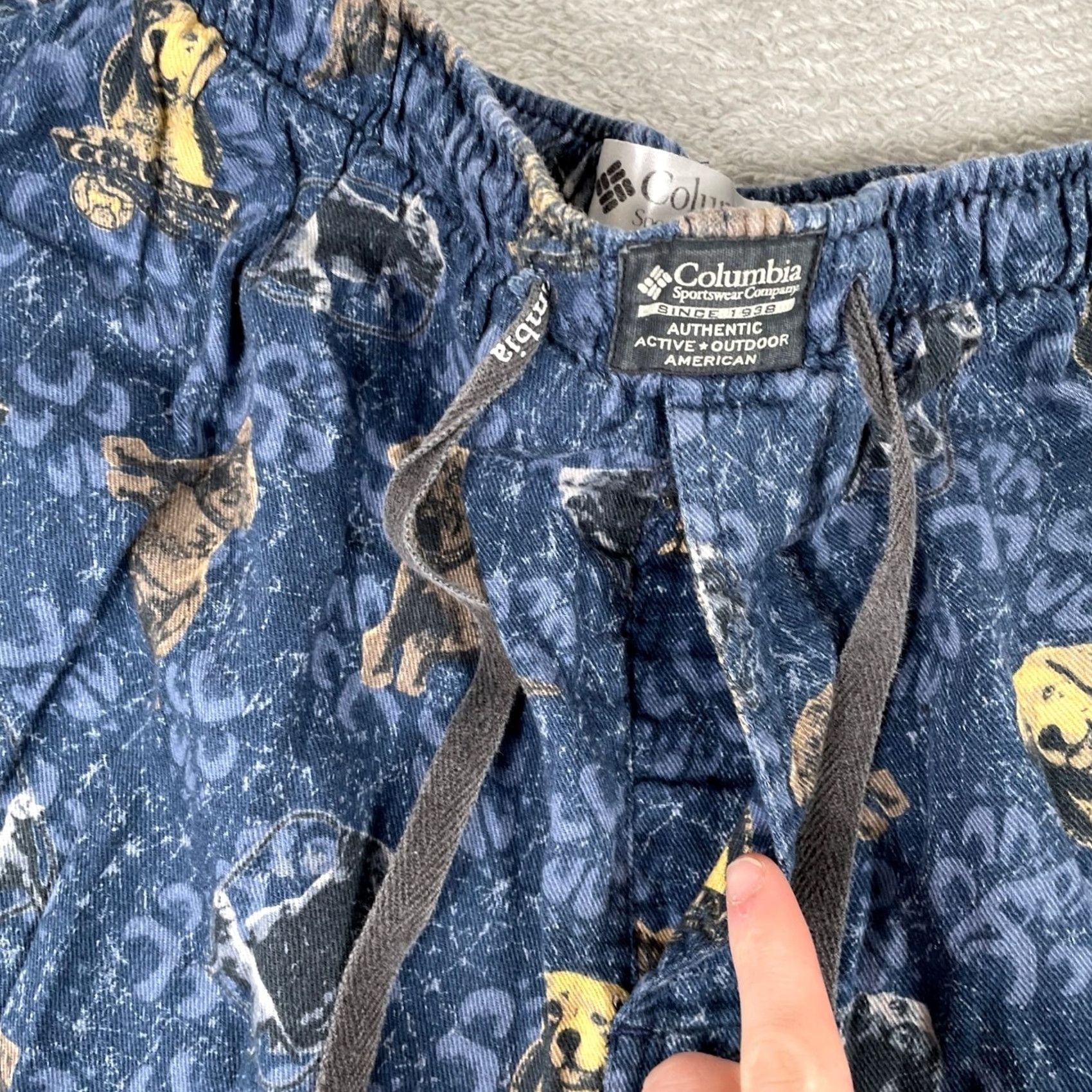 Vintage Columbia Pajama Pants Mens M Blue Labrador Dog Print Lounge Sleepwear Size US 31 - 5 Thumbnail