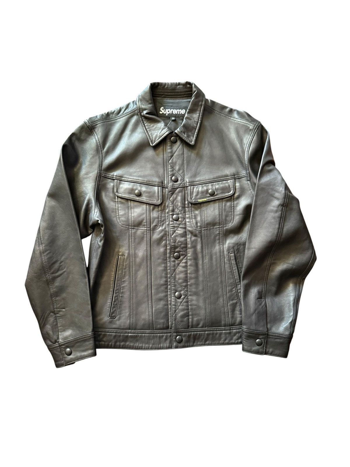 Supreme Supreme Leather Trucker Jacket Black. | Grailed