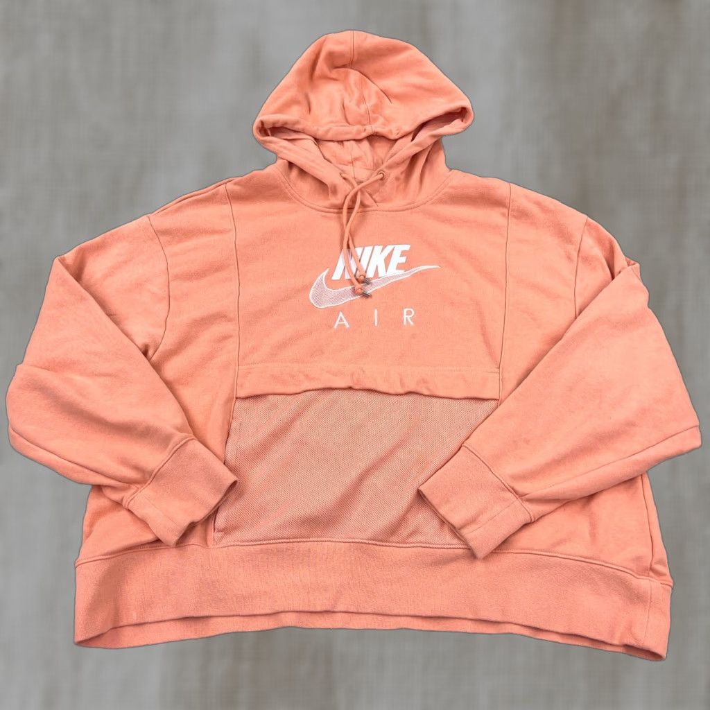 Nike Nike Hoodie Women 1X Orange White Pullover Sweatshirt Air Spellout Peach Retro Shirt Womens 1X Nike Sportswear Hoodie Size XL / US 12-14 / IT 48-50 - 1 Thumbnail