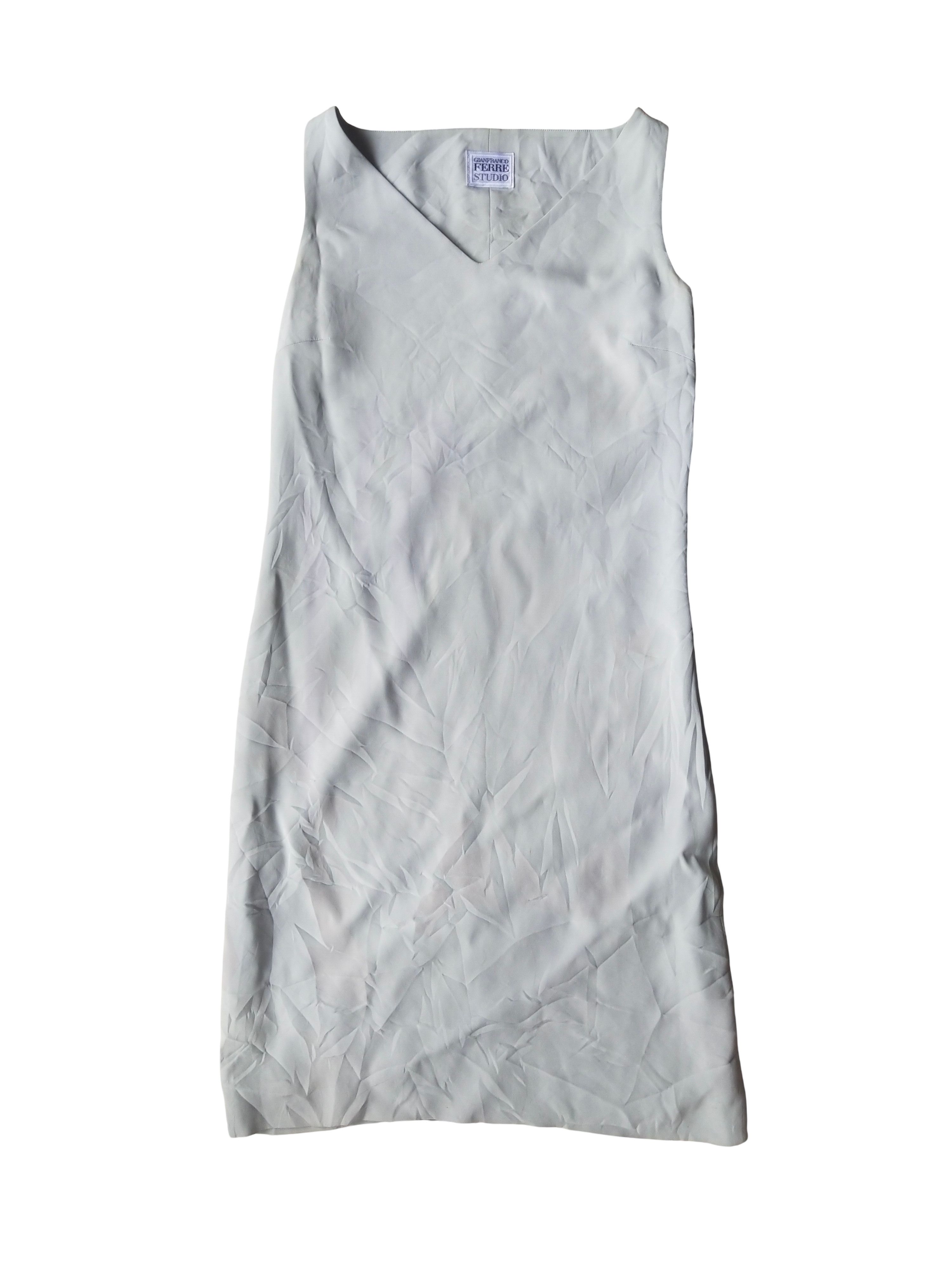 Gianfranco Ferre 1990s Gianfranco Ferre Studio Crinkled Silk Blend Dress Size S / US 4 / IT 40 - 1 Thumbnail