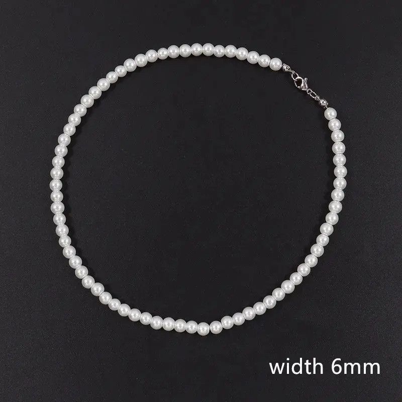Jewelry Imitation Pearl Necklace Casual Chain Jewelry Classic Bead Size ONE SIZE - 2 Thumbnail