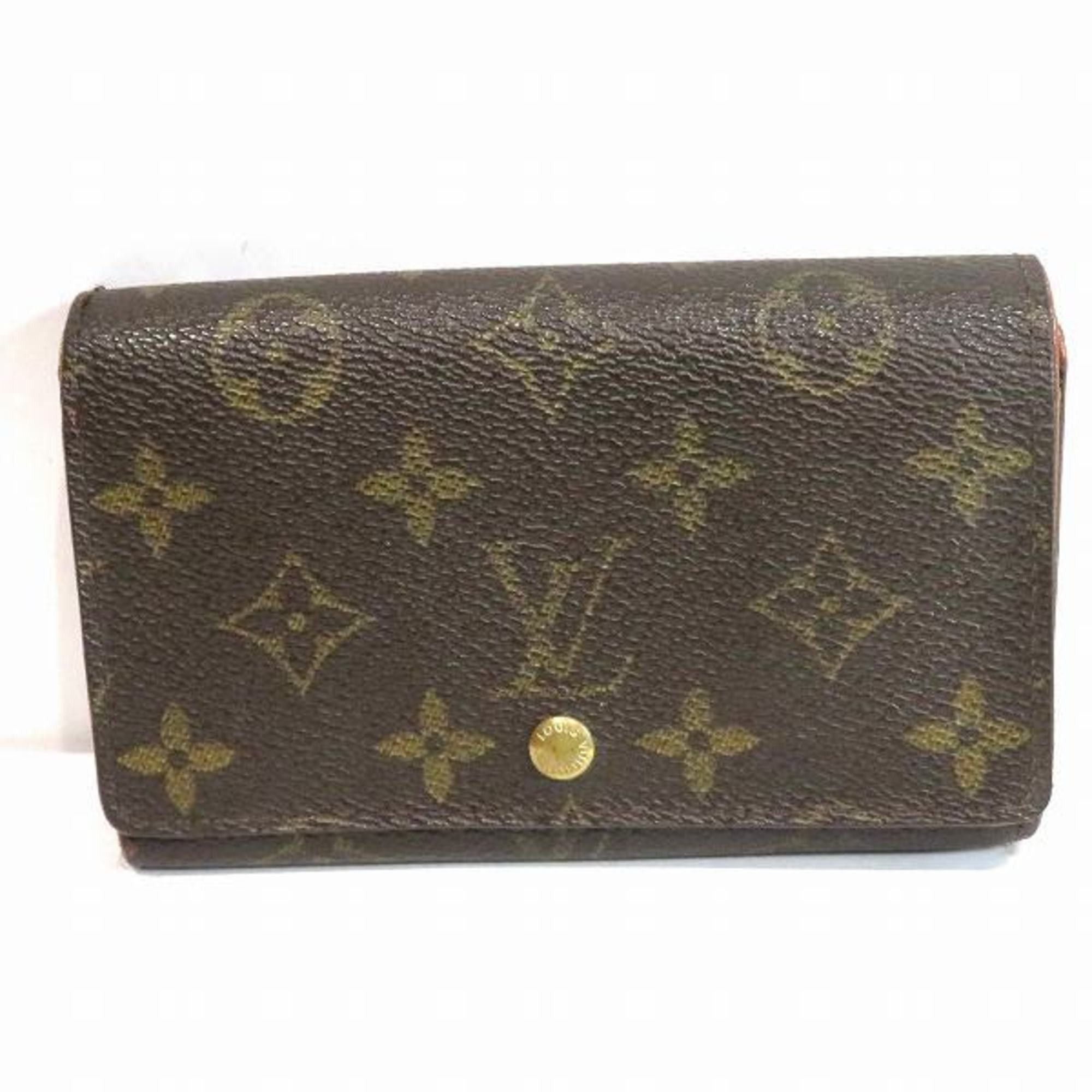 image of Louis Vuitton Monogram Portomone Bier Tresor M61730 Wallet Bifold Men's Women's in Brown