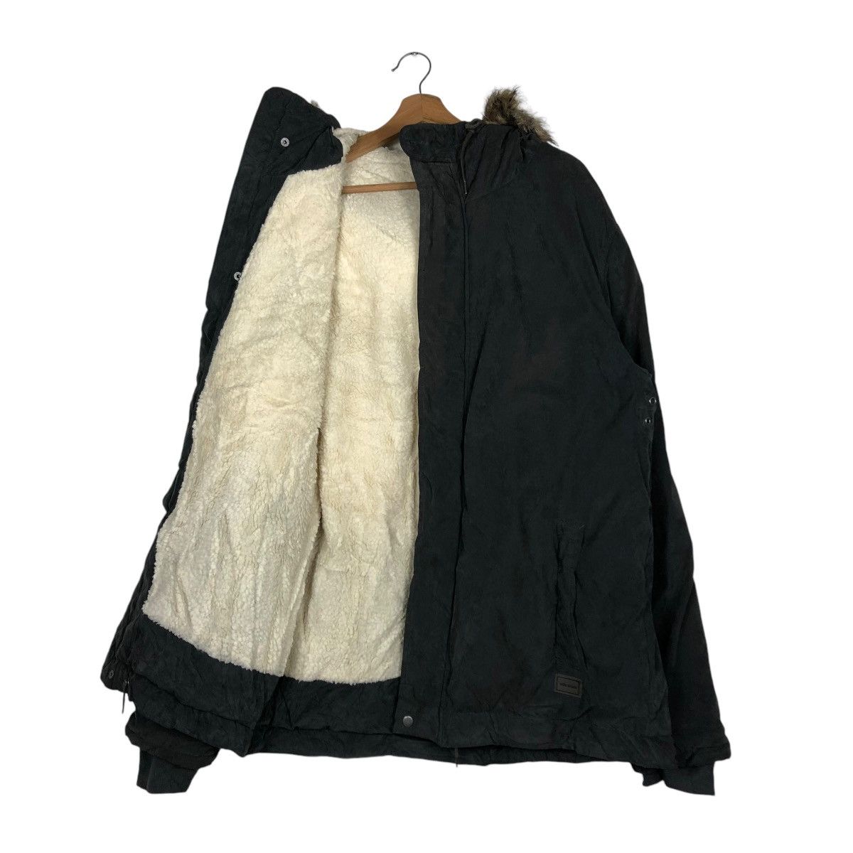 Japanese Brand 🔥VINTAGE BOMBER JACKET CHORE WORKER VOLCOM MINK FUR HOODIE Size US XL / EU 56 / 4 - 14 Thumbnail
