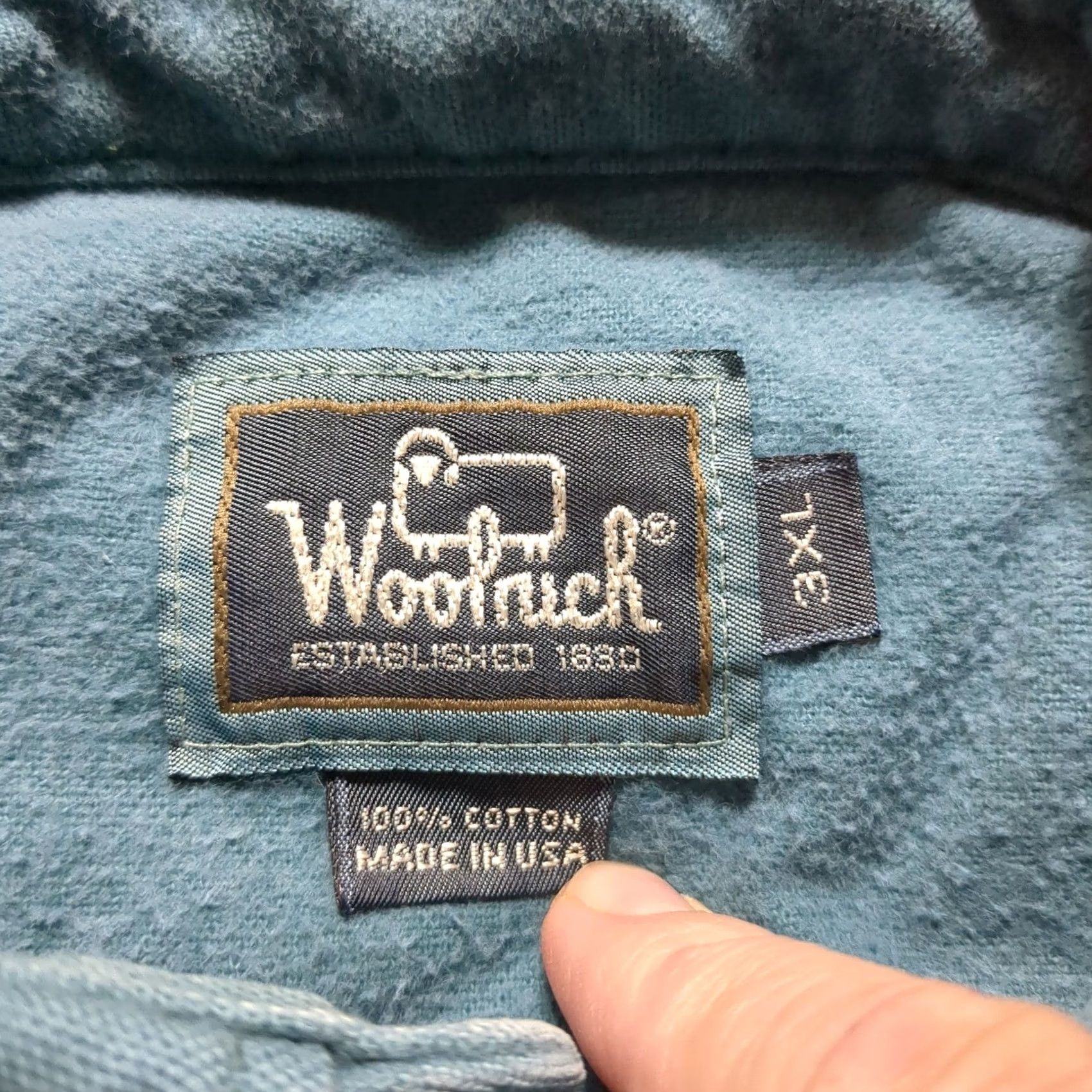 Vintage VINTAGE Woolrich Men 3XL Teal Blue Cotton Chamois Heavyweight Work Shirt USA Made Size US XXL / EU 58 / 5 - 3 Thumbnail