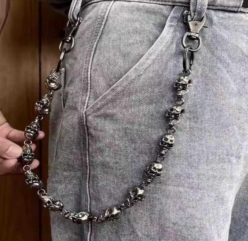 Vintage Goth Punk Heavy Waist Skull Wallet Chain Size ONE SIZE - 1 Thumbnail