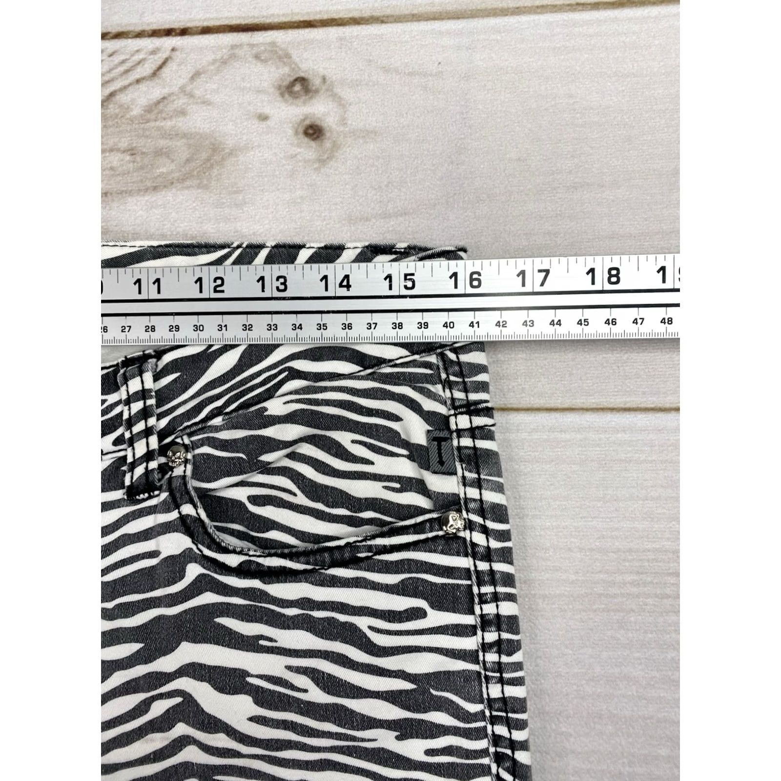 Tripp NYC Daang Goodman Tripp NYC Pants Womens Jr Sz 9 Zebra Print Low Rise Stretch Grunge Size 30" / US 8 / IT 44 - 4 Thumbnail