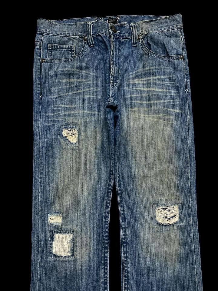 Vintage FLARE 90s Style Japanese Rusty Mudwash Distressed Patchwork Size US 36 / EU 52 - 3 Thumbnail