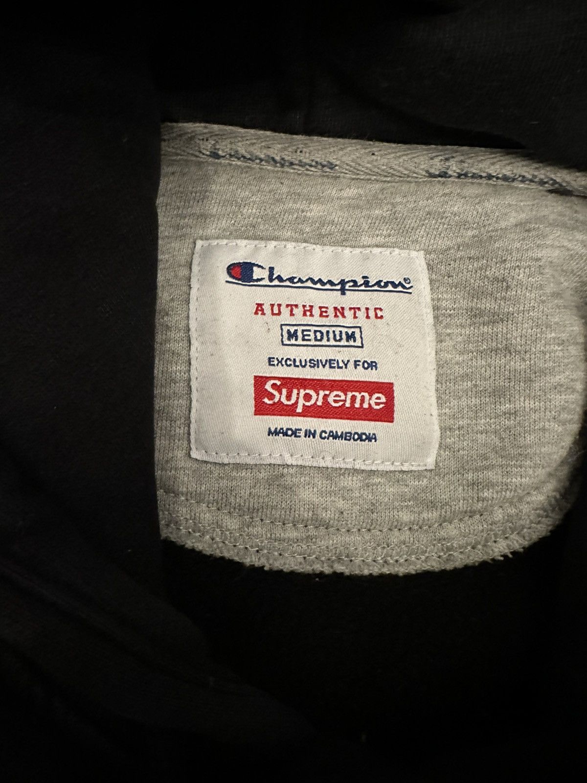 Champion × Supreme Supreme x Champion Label Black Hooded Sweatshirt Size Medium Size US M / EU 48-50 / 2 - 6 Thumbnail