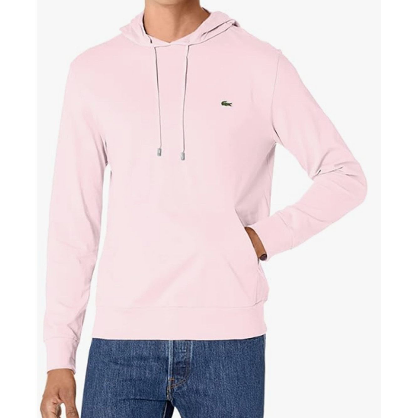 Lacoste Lacoste Men's Long Sleeve Hoodie Jersey T-Shirt Pink M Size US M / EU 48-50 / 2 - 1 Thumbnail