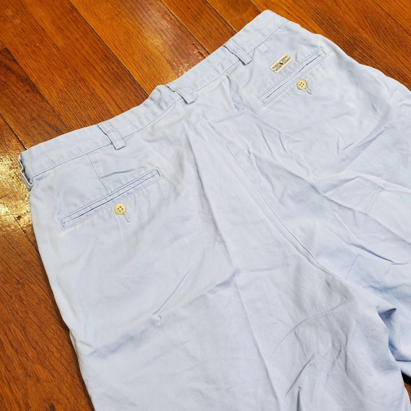 Polo Ralph Lauren Polo Ralph Lauren Shorts Mens 35 Light Blue Tyler Chino Pleated Classic Twill Size US S / EU 44-46 / 1 - 2 Thumbnail