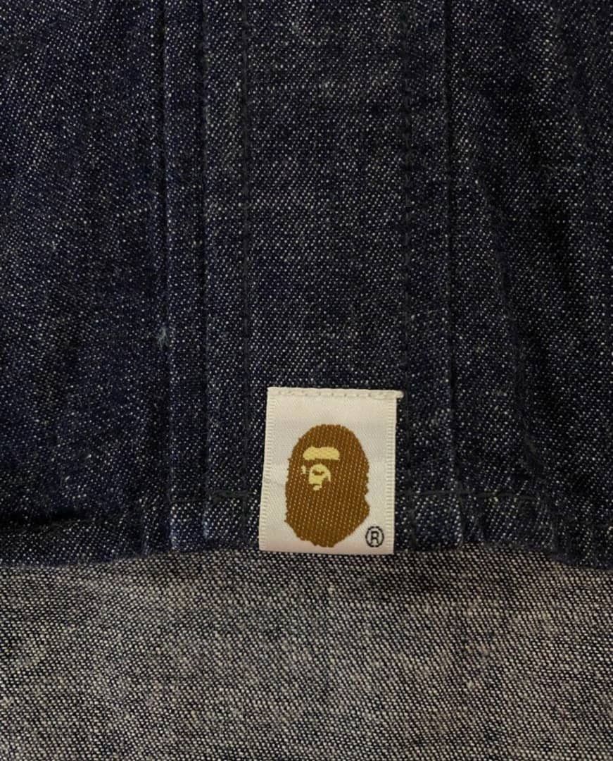 Bape ♦️Denim Shark Shirt Button Ups (Hoodie) Size US L / EU 52-54 / 3 - 7 Thumbnail