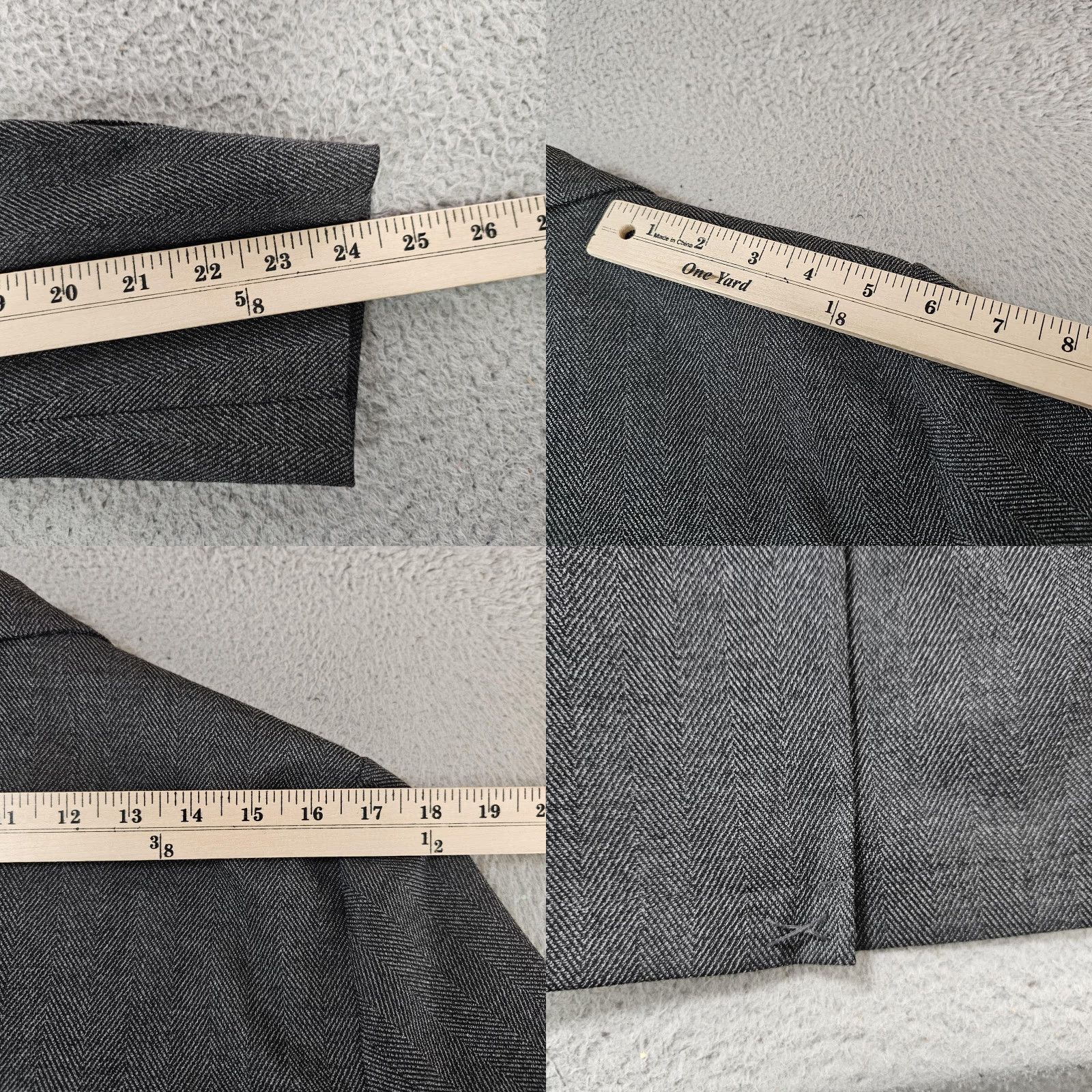 H&M H&M Blazer Sport Coat Mens S Gray Herringbone Tweed Regular Fit Jacket Size 36R - 8 Thumbnail