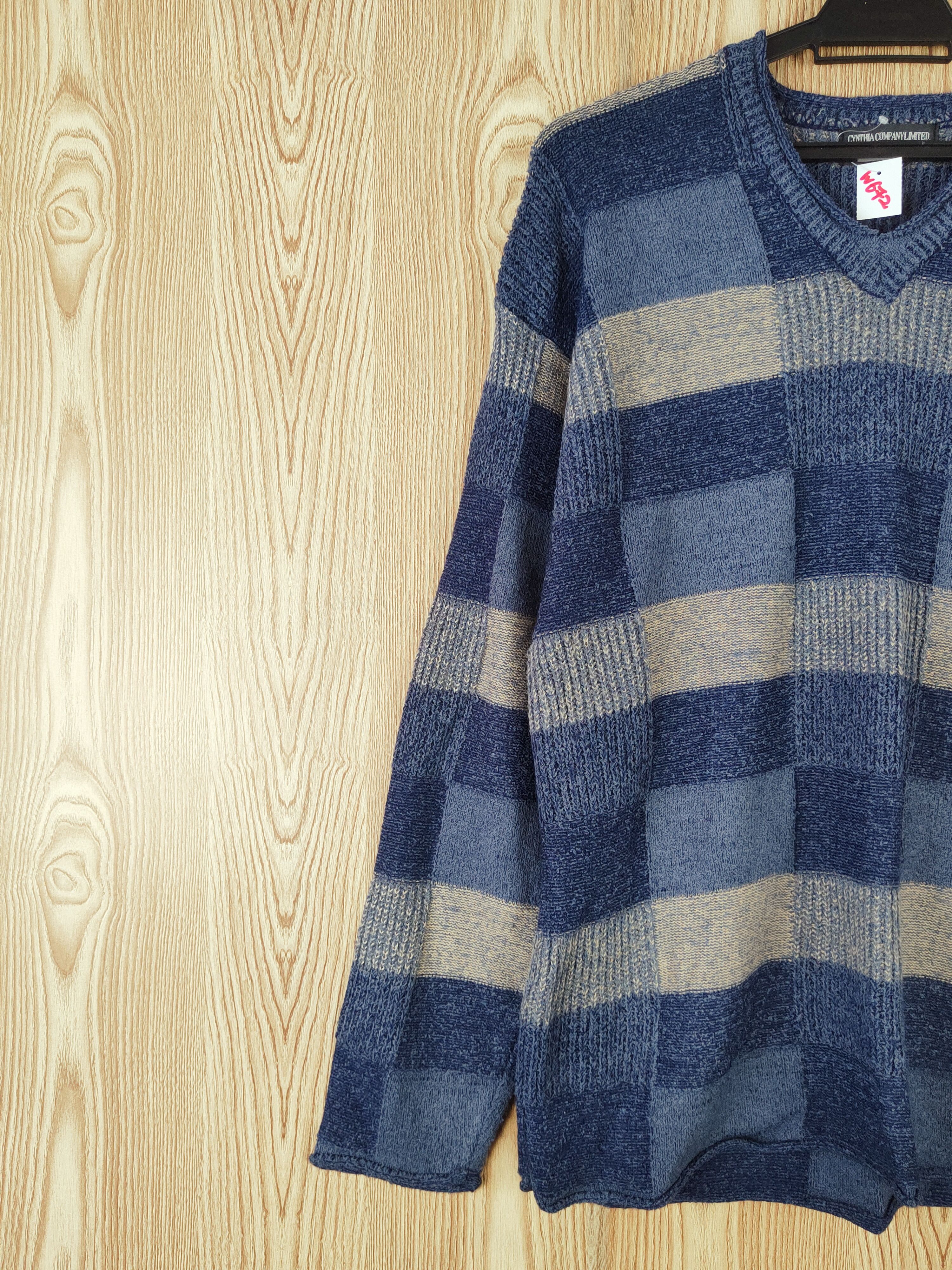 Homespun Knitwear × Japanese Brand × Vintage Cynthia Blue checkered Knitwear Sweatshirts #W672 Size US M / EU 48-50 / 2 - 3 Thumbnail