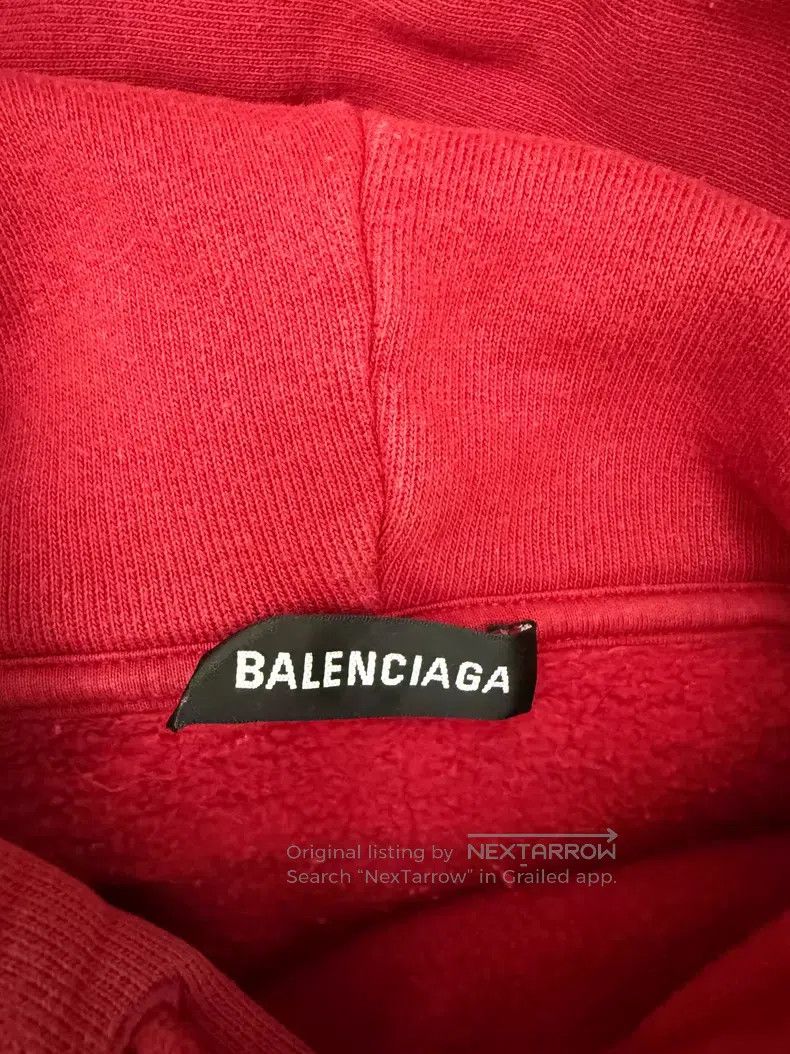 Balenciaga Balenciaga Red Hoodie with Back Logo Size US XS / EU 42 / 0 - 3 Thumbnail