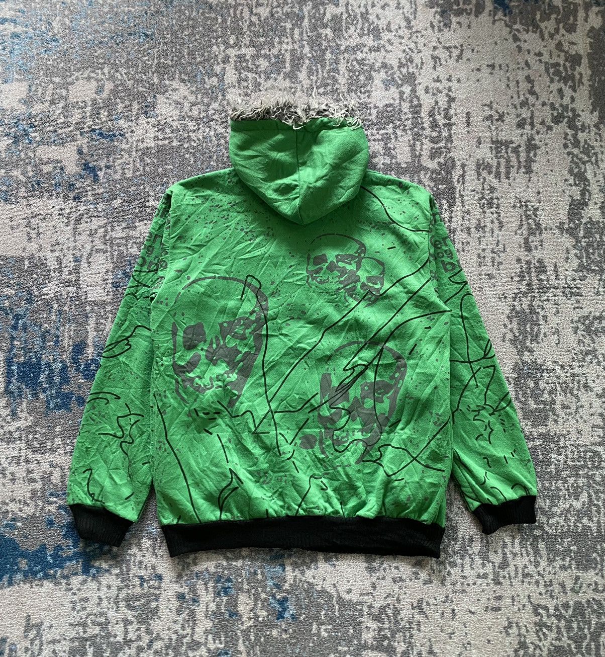 If Six Was Nine × Japanese Brand × Le Grande Bleu (L.G.B.) Japanes Ying Li Skull Fur Hoodie Ifsix style Size US L / EU 52-54 / 3 - 2 Thumbnail