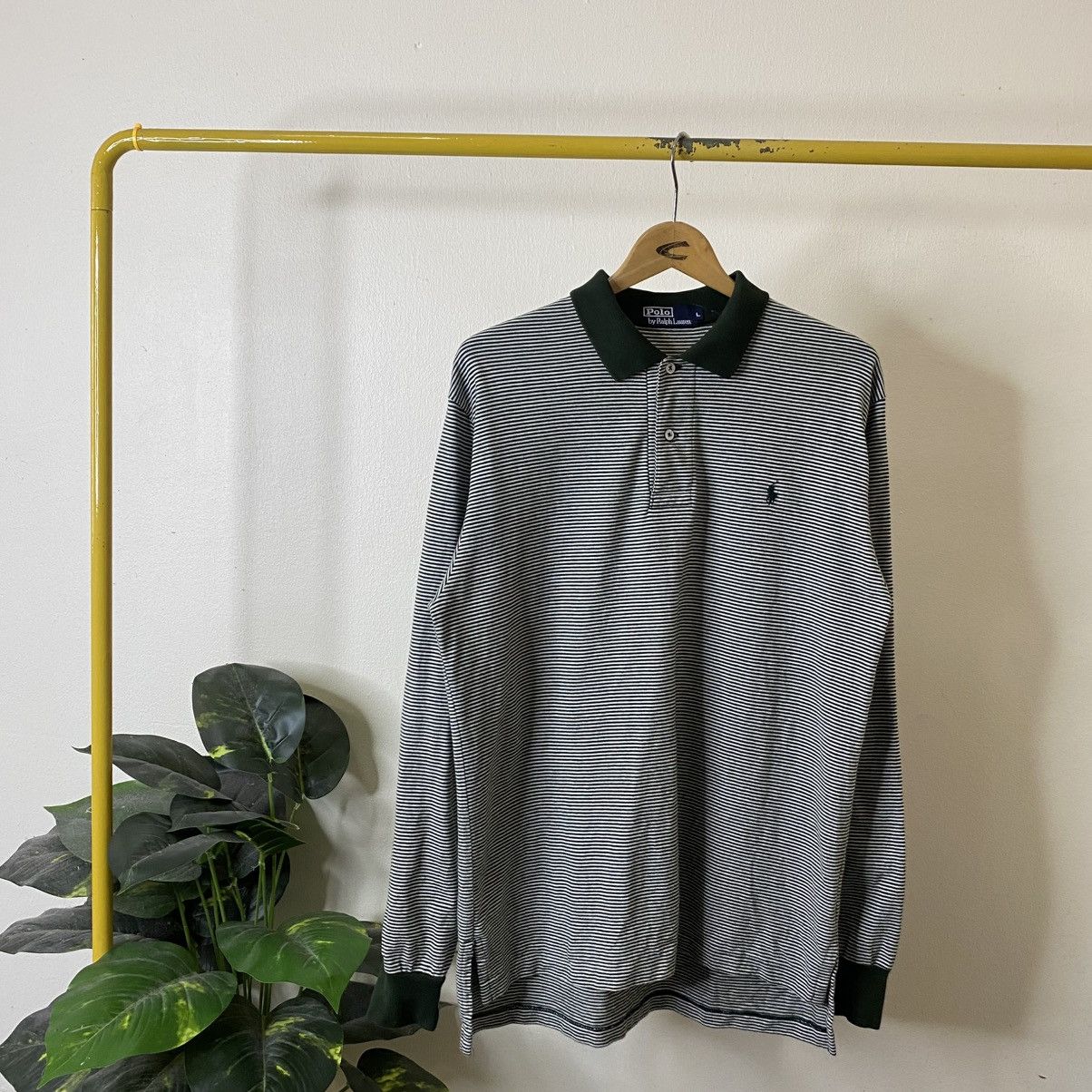 Polo Ralph Lauren Vintage Polo Ralph Lauren Stripes LS Polo T Shirt Size US L / EU 52-54 / 3 - 1 Thumbnail