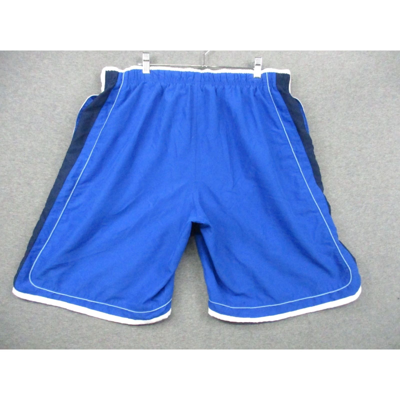 Nike Vintage Nike Swim Shorts Mens XXL Blue White Trim Lined Swoosh Pockets 80's Size US 39 - 7 Thumbnail
