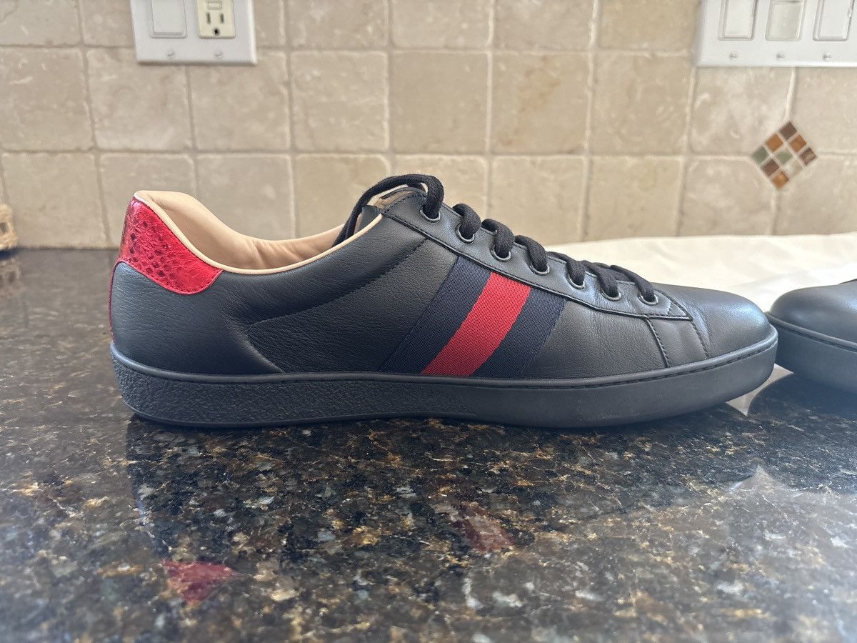 Gucci Men’s Black Ace Sneaker With Embroidery Size US 11.5 / EU 44-45 - 4 Thumbnail
