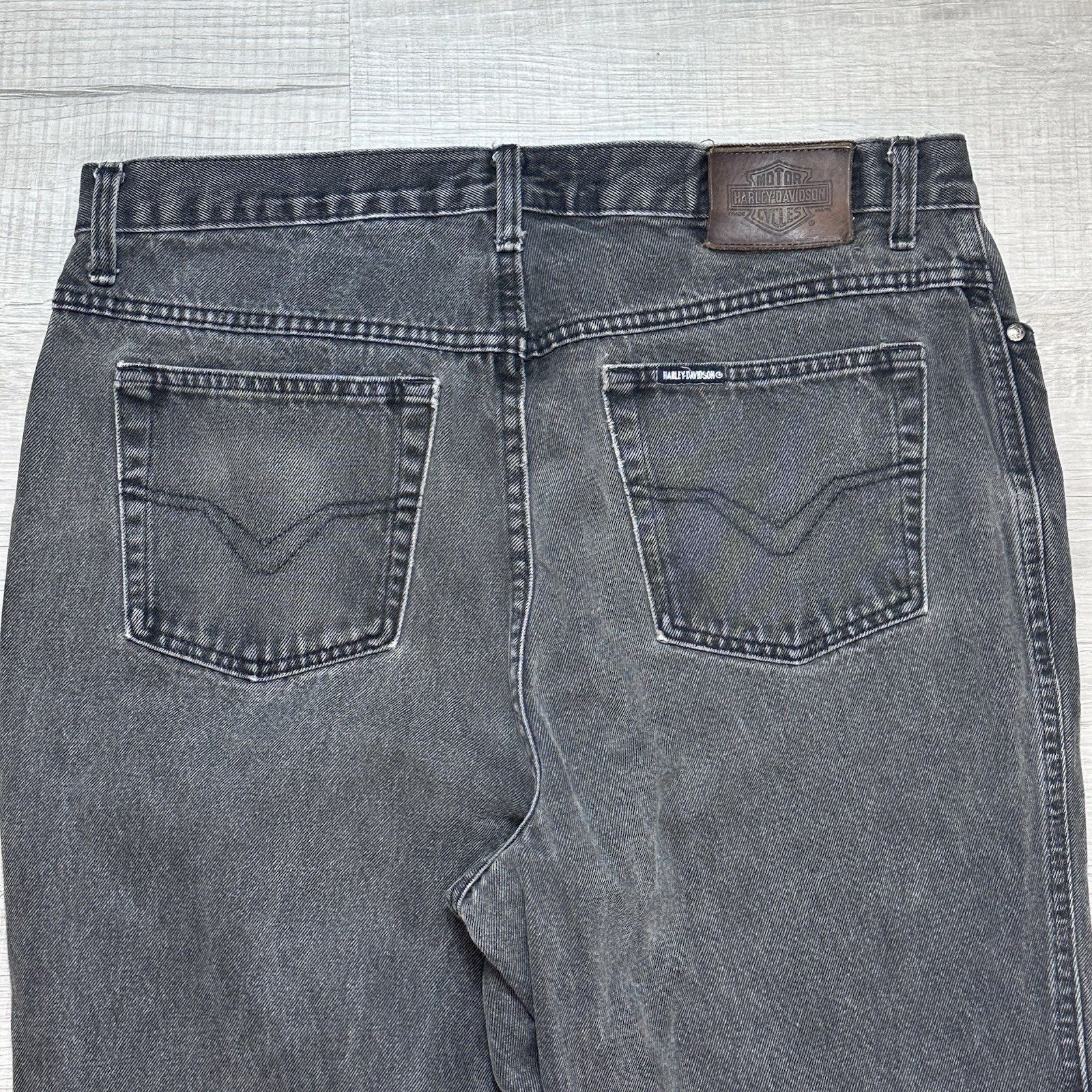 Harley Davidson × Vintage Vintage Harley Davidson Biker Blues Jeans Mens Sz 38x30 Size US 38 / EU 54 - 8 Thumbnail