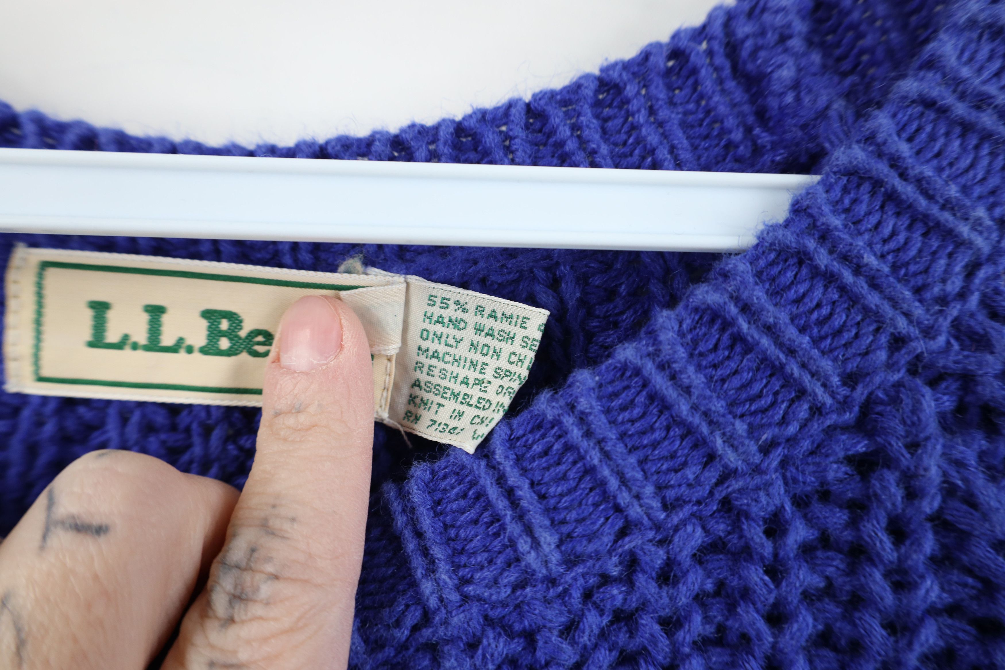 L.L. Bean Vtg 90s LL Bean Heavyweight Chunky Ribbed Knit Sweater Blue Size S / US 4 / IT 40 - 8 Thumbnail