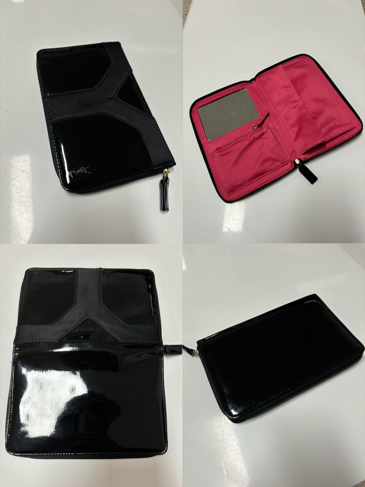 YSL MAKEUP COSMETIC TRAVEL ZIPPERED AND MIRRORED BAG selling