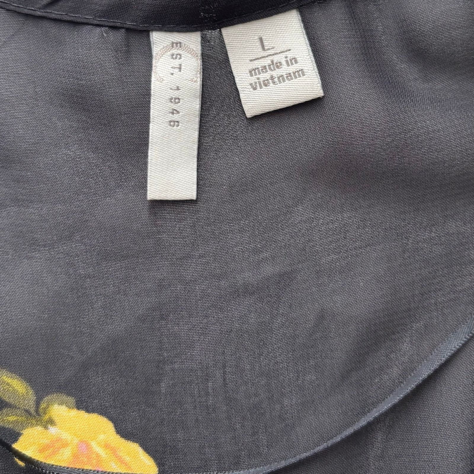 Other C Established 1946 Sheer Black Floral Kimono Overshirt Size L / US 10 / IT 46 - 11 Thumbnail
