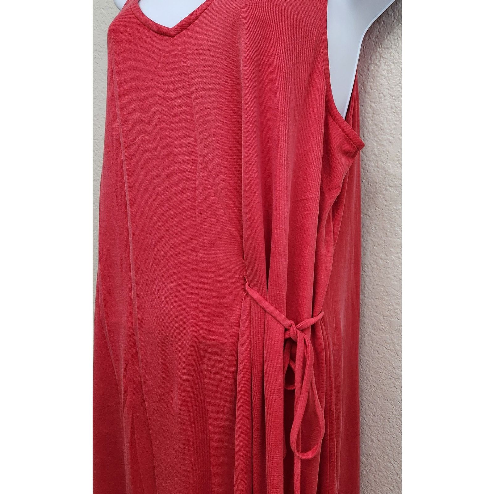Other Matty M Red Crossbody Tie Asymmetrical Hem Midi Dress L Size L / US 10 / IT 46 - 2 Thumbnail