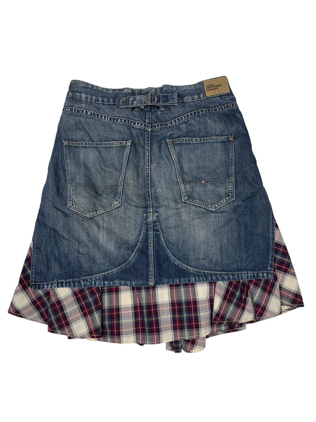 Tommy Hilfiger × Vintage Vintage y2k Tommy Hilfiger Deconstructed Denim Skirt Size 34" / US 12 / IT 48 - 2 Thumbnail