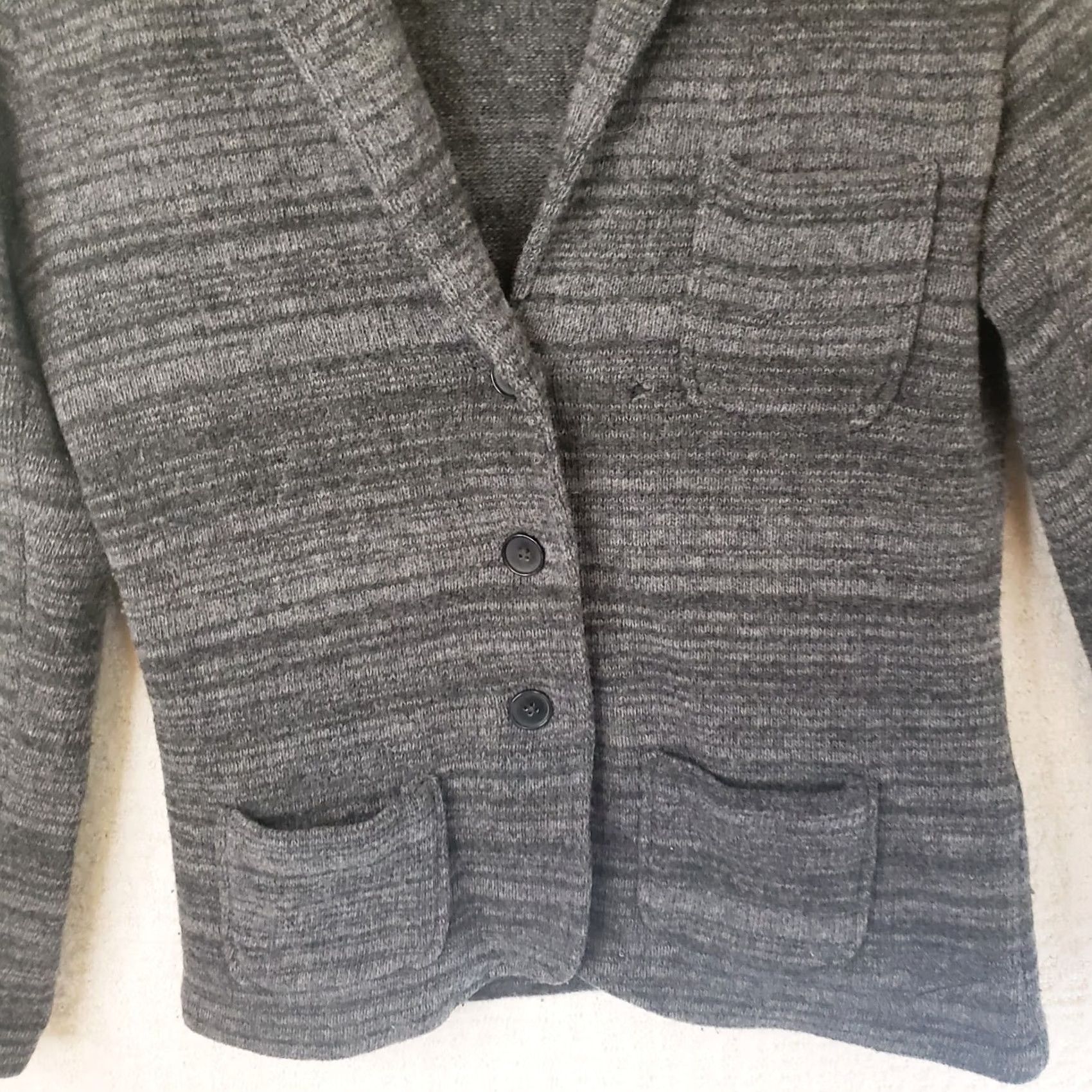 Vintage Woolrich Cardigan Sweater Wool Knit Heathered Gray Long Sleeve Crew Neck Pockets Vintage Womens M Wool Mix Size M / US 6-8 / IT 42-44 - 3 Thumbnail