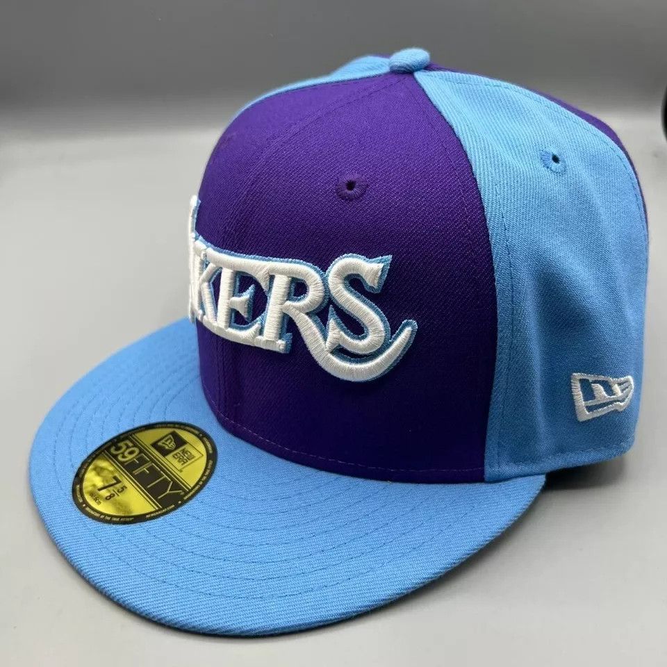 New Era Los Angeles LA Lakers Hat Men 7 5/8 59Fifty New Era Fitted Size ONE SIZE - 3 Thumbnail