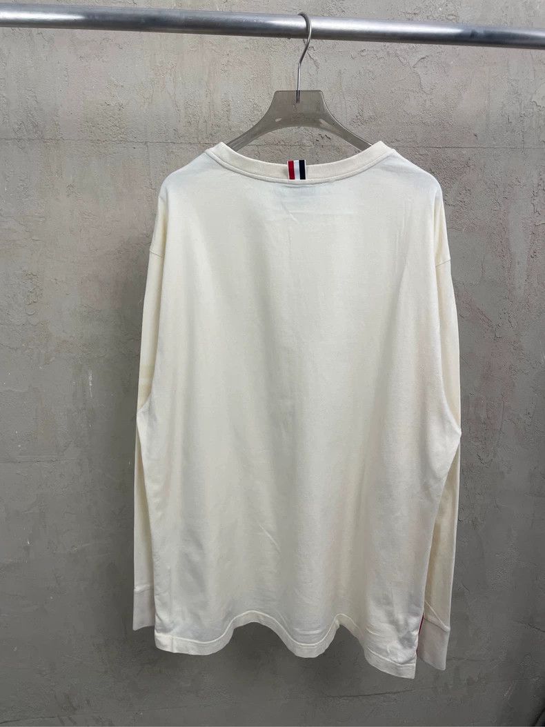 Thom Browne Thom browne Beige four-striped round-neck short-sleeved T-s Size US L / EU 52-54 / 3 - 2 Thumbnail