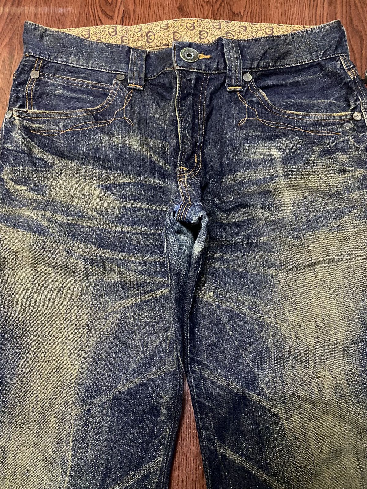 Edwin Vintage Edwin 503 Blue Trip Mud Wash Baggy Style Denim Size US 35 - 3 Thumbnail