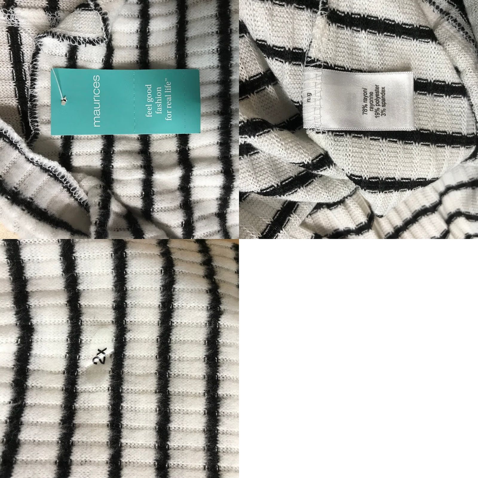 Vintage Maurices Striped Boat Neck Long Sleeve Sweater Top Women's Plus 2X Size XXL / US 16-18 / IT 52-54 - 8 Thumbnail