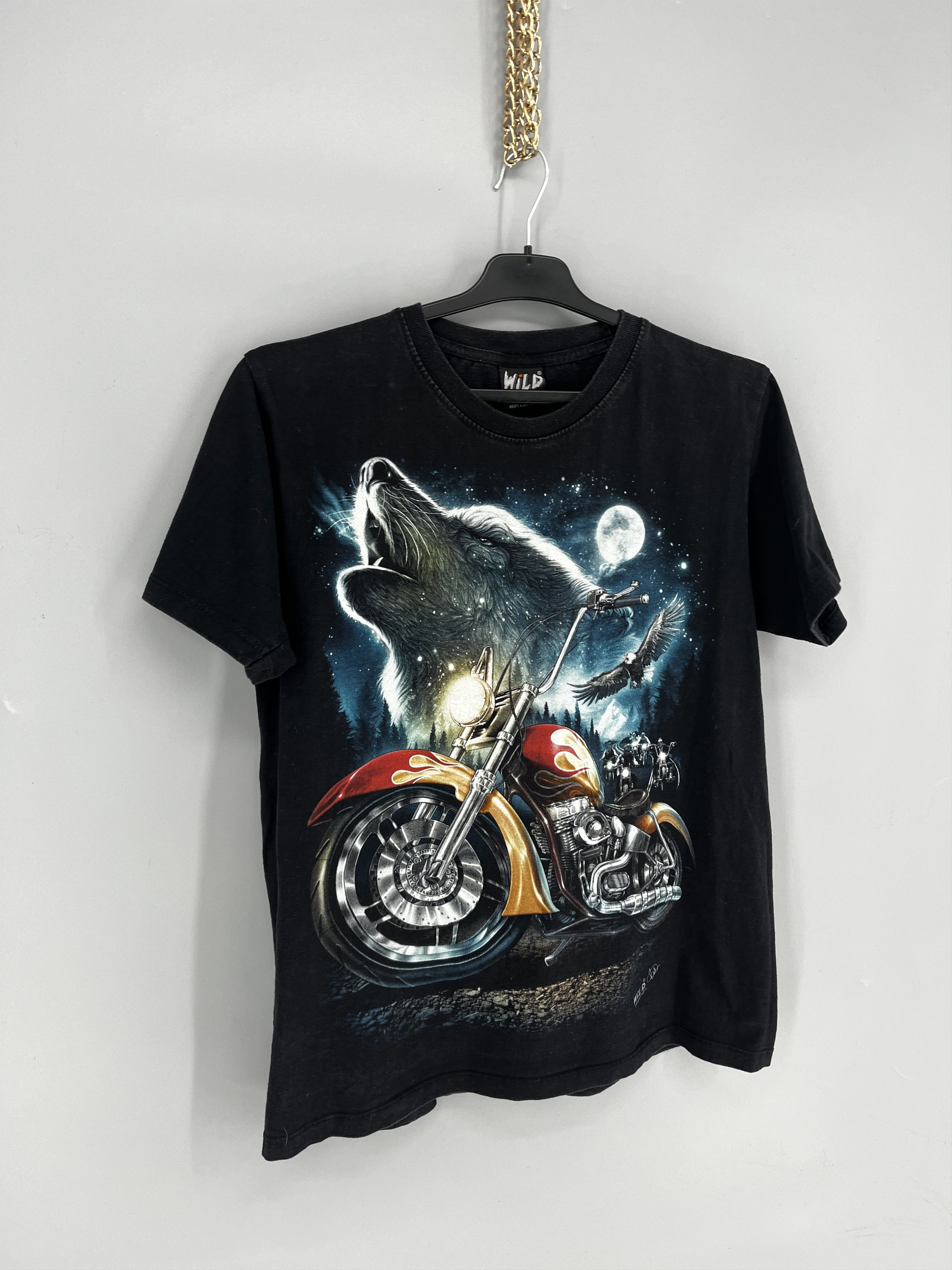 Vintage Eagle Biker Native Indian Motorbike Front & Back Print Size US M / EU 48-50 / 2 - 2 Thumbnail
