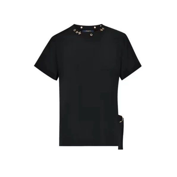 Louis Vuitton Louis Vuitton Black neckline gold presbyopic short sleeve Size US M / EU 48-50 / 2 - 1 Thumbnail
