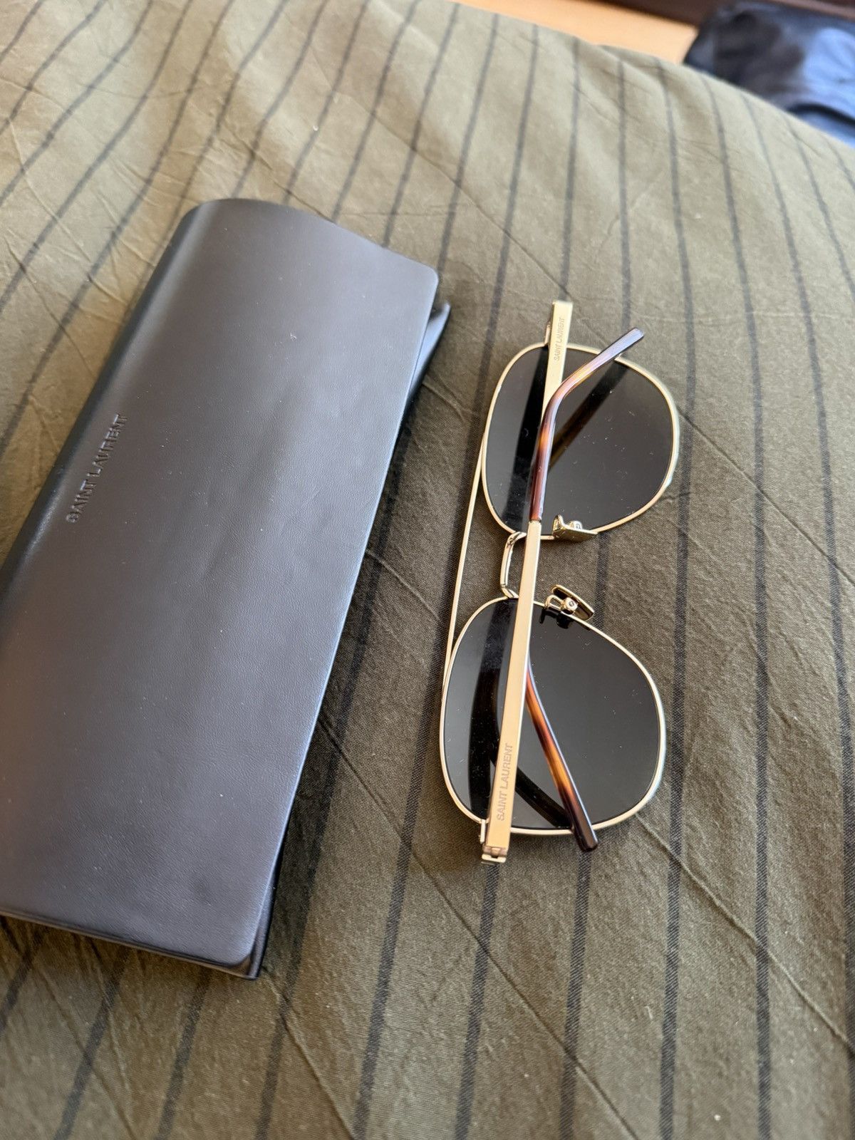 Saint Laurent Paris Saint Laurent Gold Glasses Size ONE SIZE - 2 Thumbnail