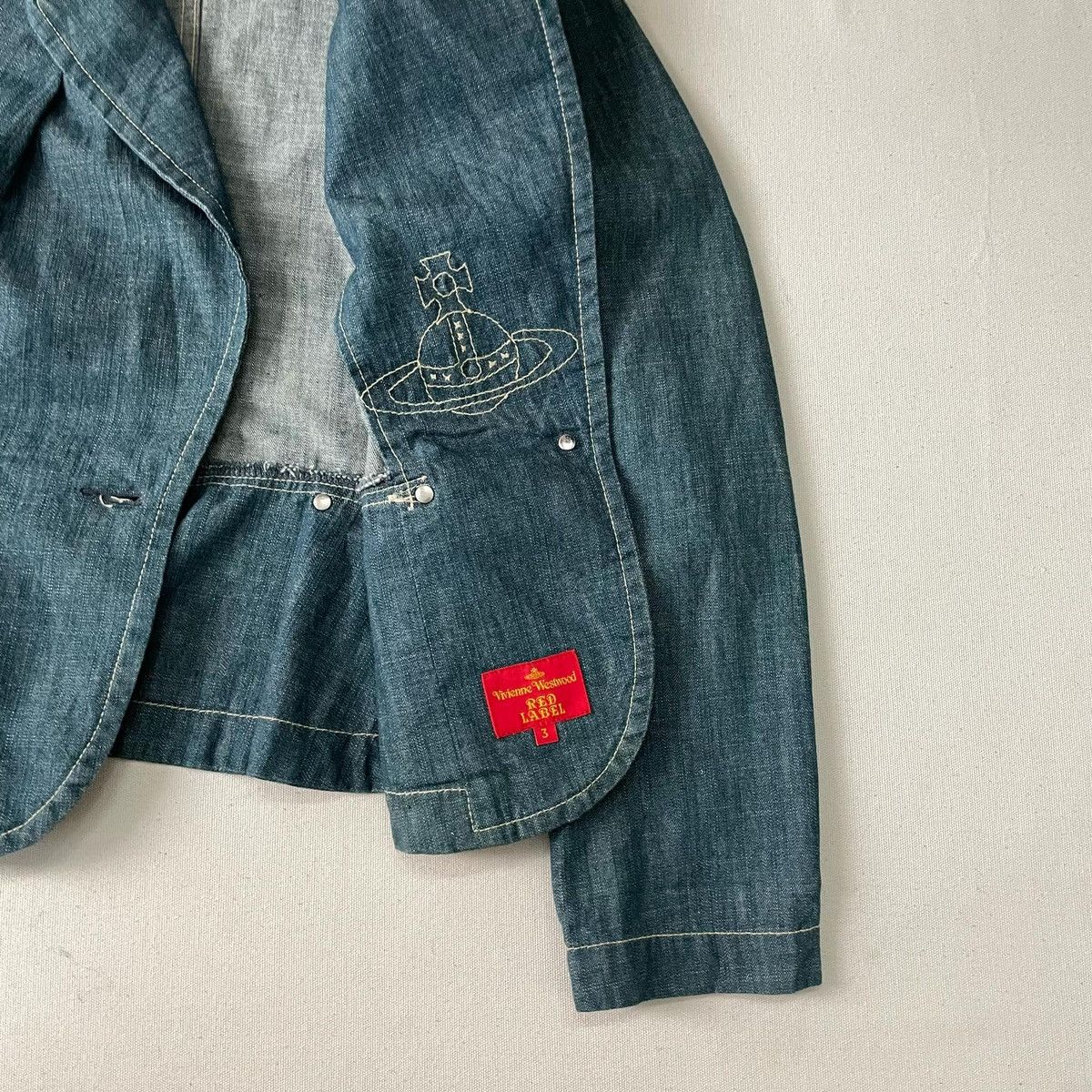 Designer × Vivienne Westwood 2003 Vivienne Westwood Denim Blazer Size S / US 4 / IT 40 - 5 Thumbnail